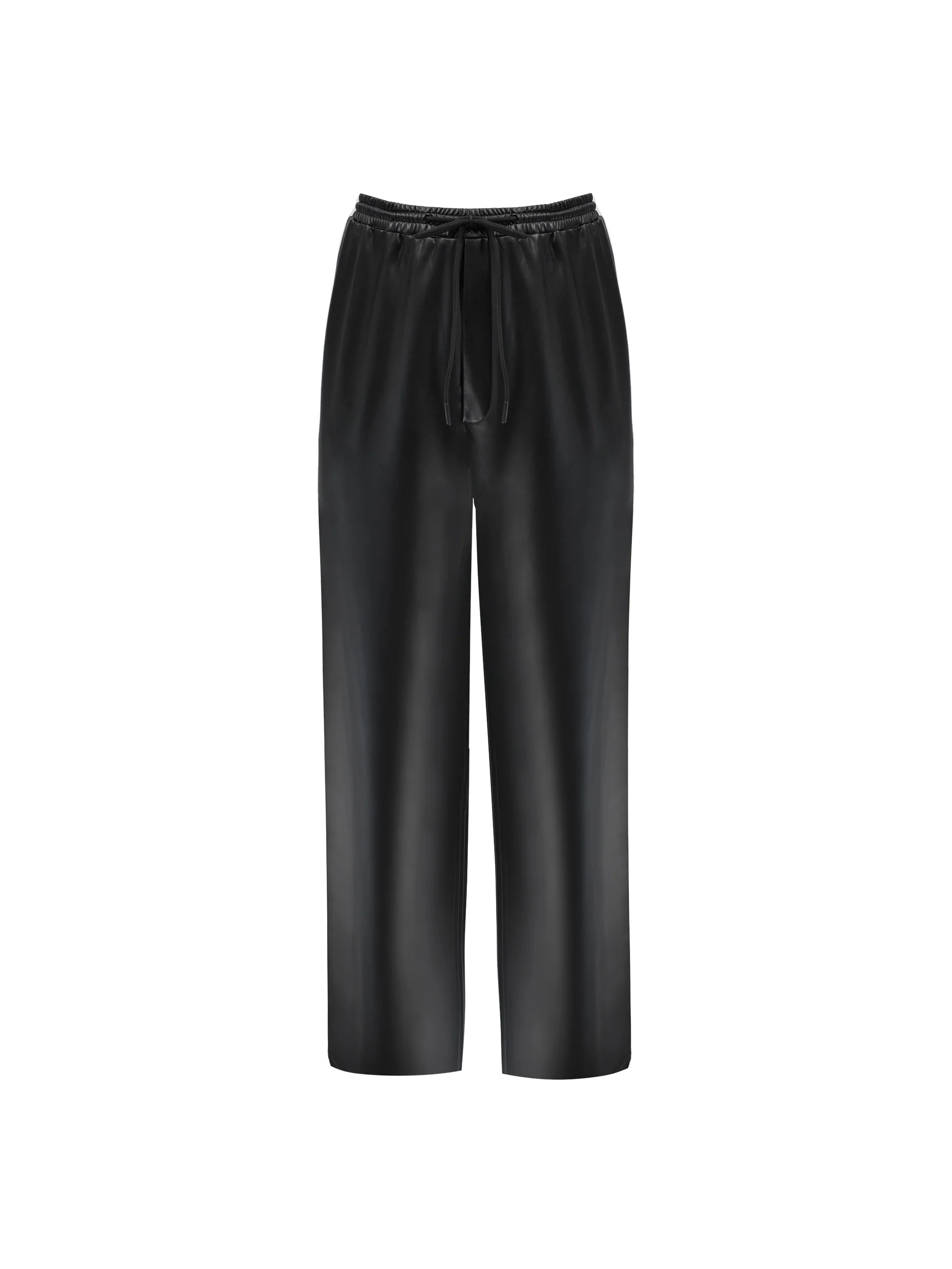 Black Faux Leather Joggers - Image 6