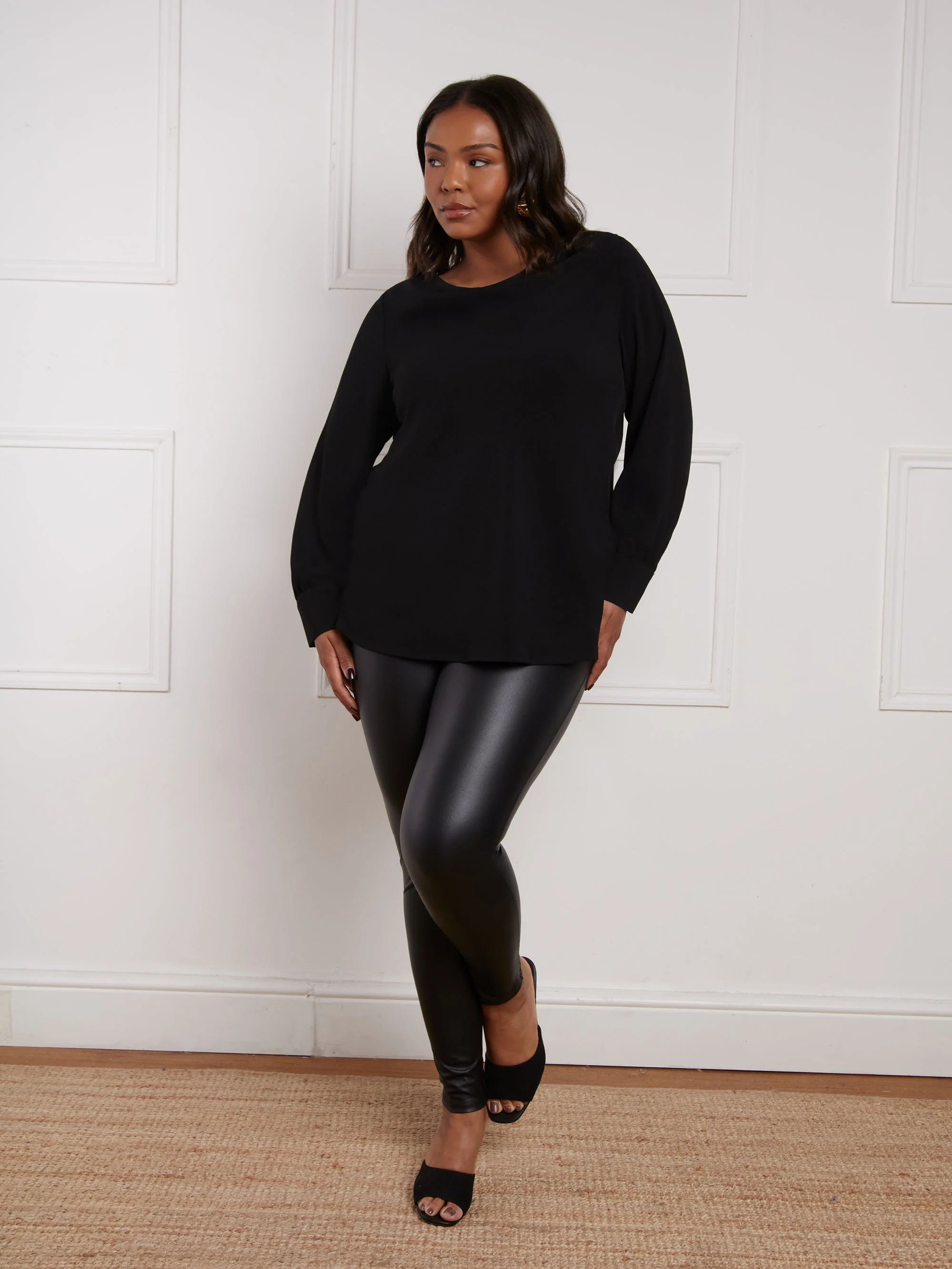 Black Faux Leather Legging - Image 7