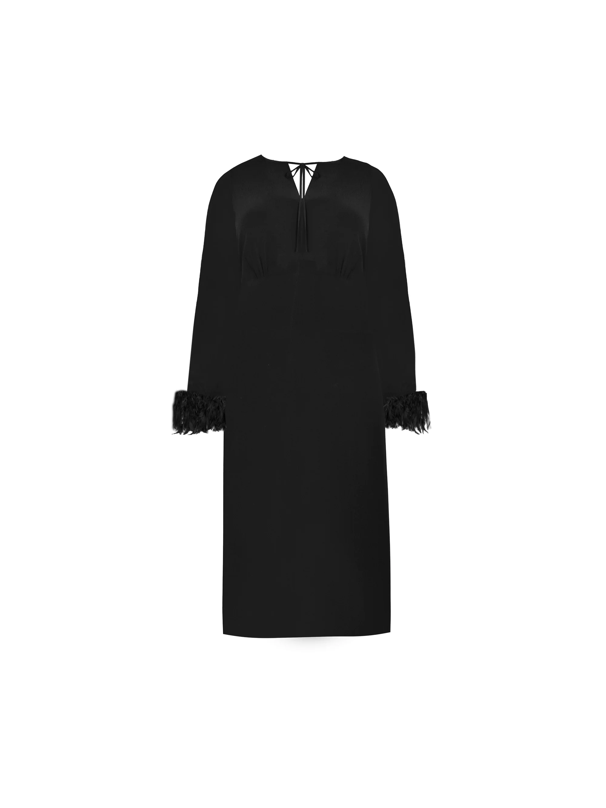 Black Feather Trim Dress - Image 6