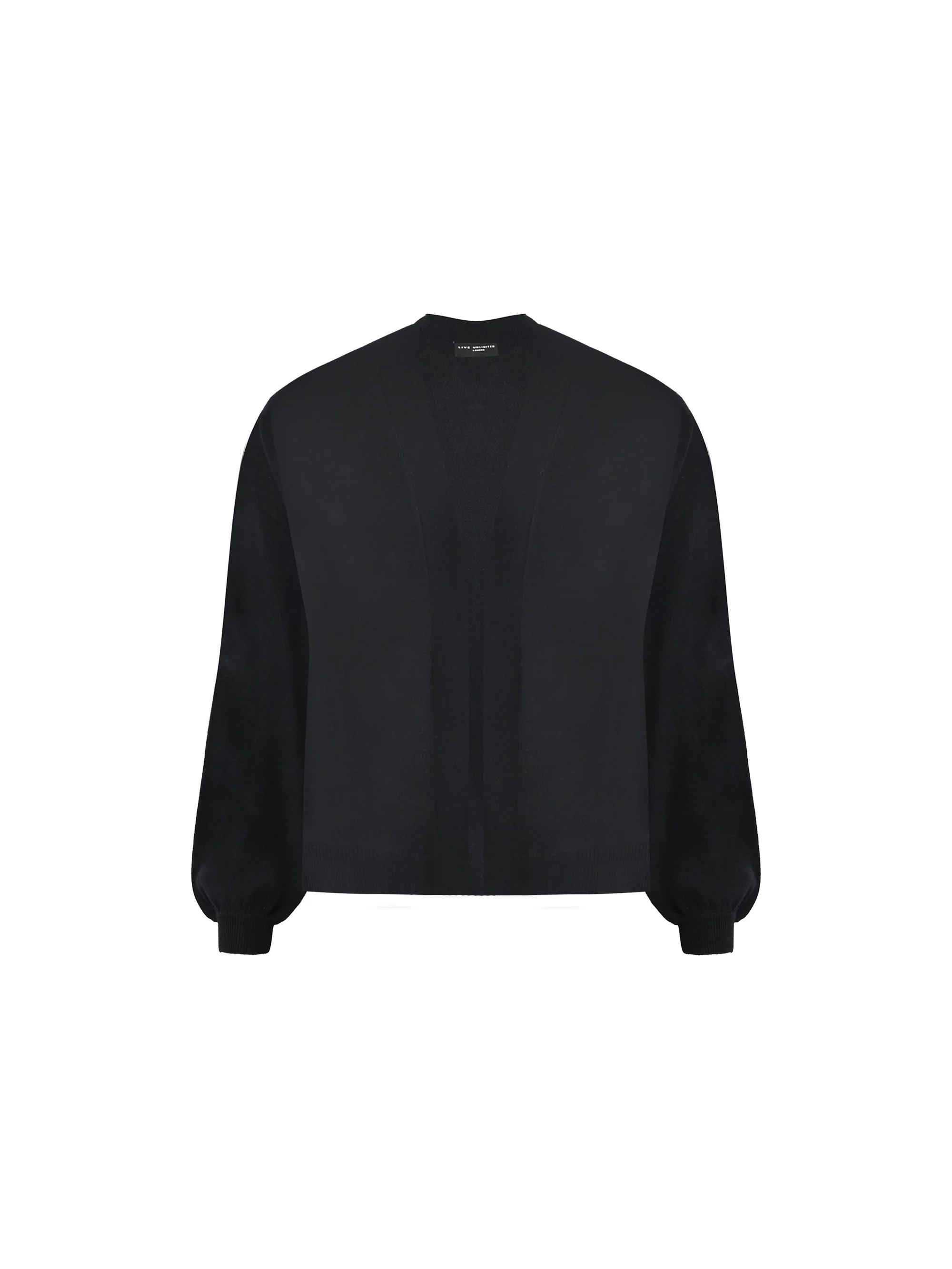Black Fine Knit Short Cardigan - Image 5