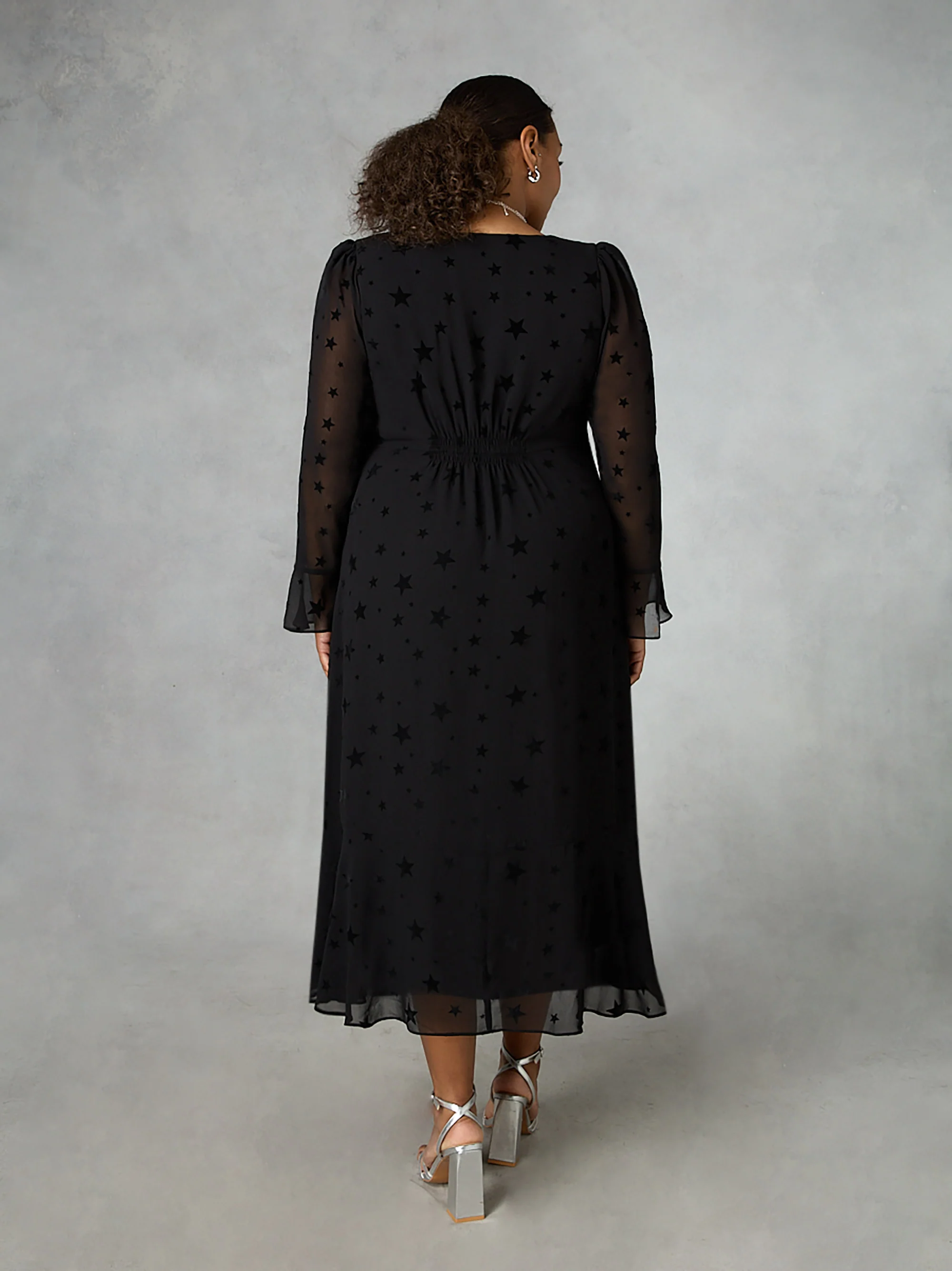 Black Flock Star Midaxi Dress - Image 3