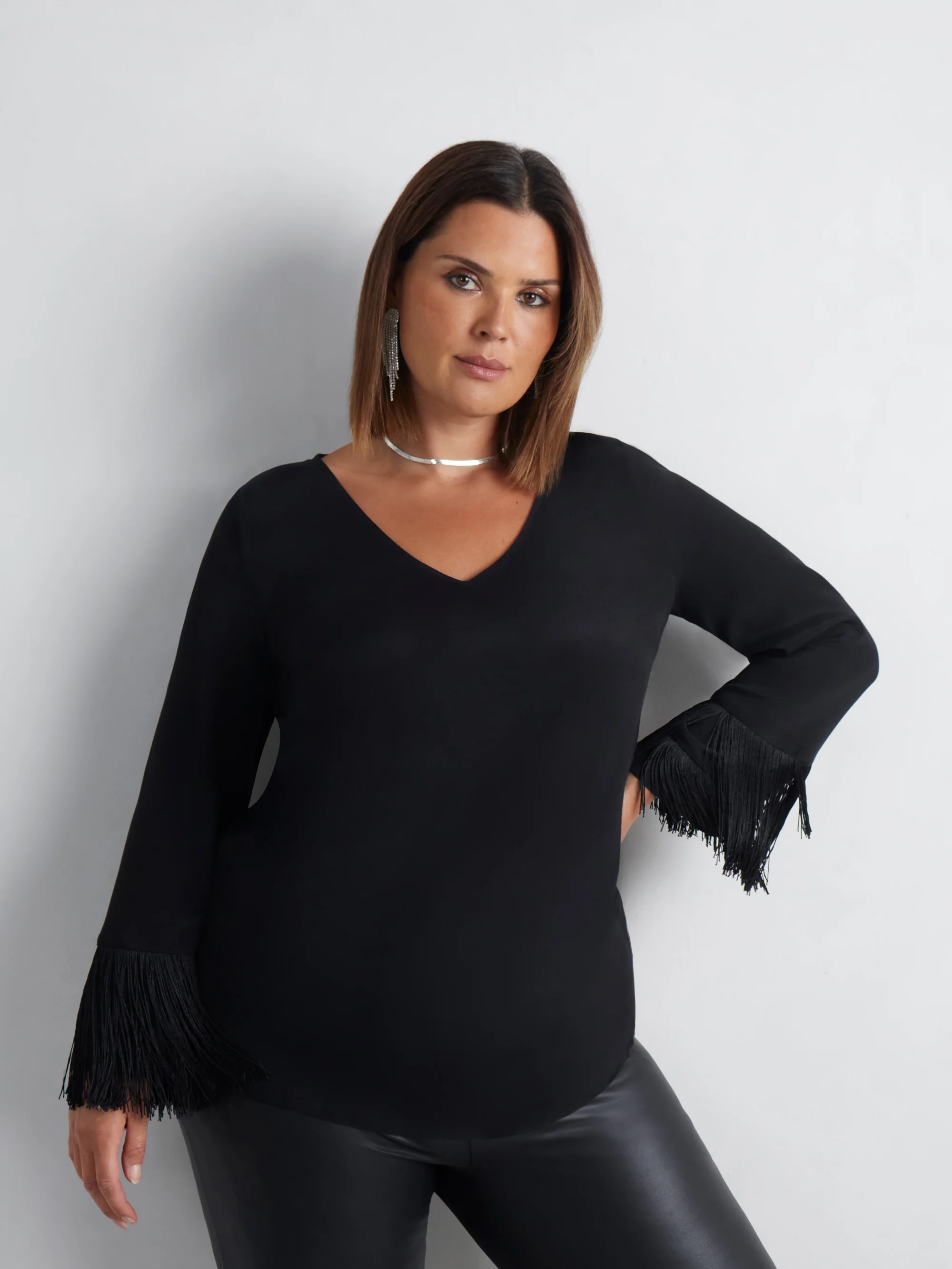 Black Fringe Top - Image 2