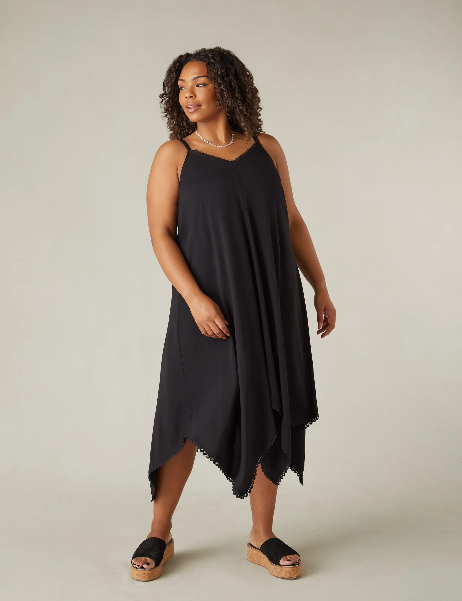 Black Hanky Hem Dress - Image 3