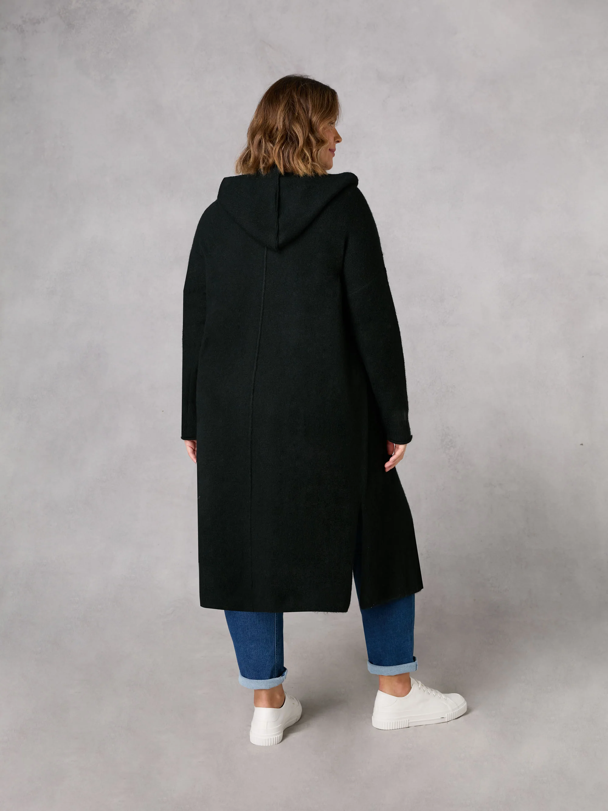 Black Hooded Cardigan - Image 3