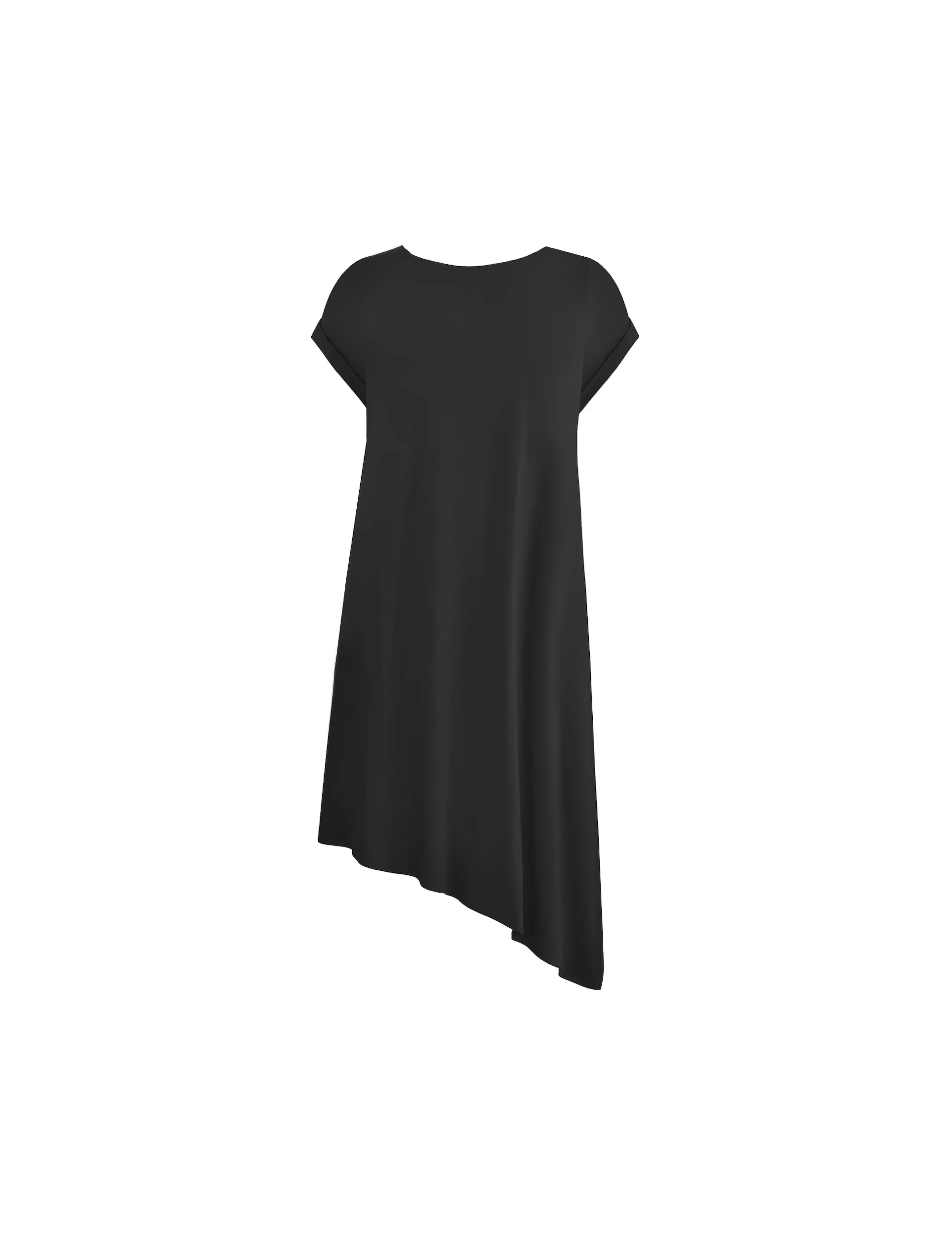 Black Jersey Asymmetric Dress - Image 4