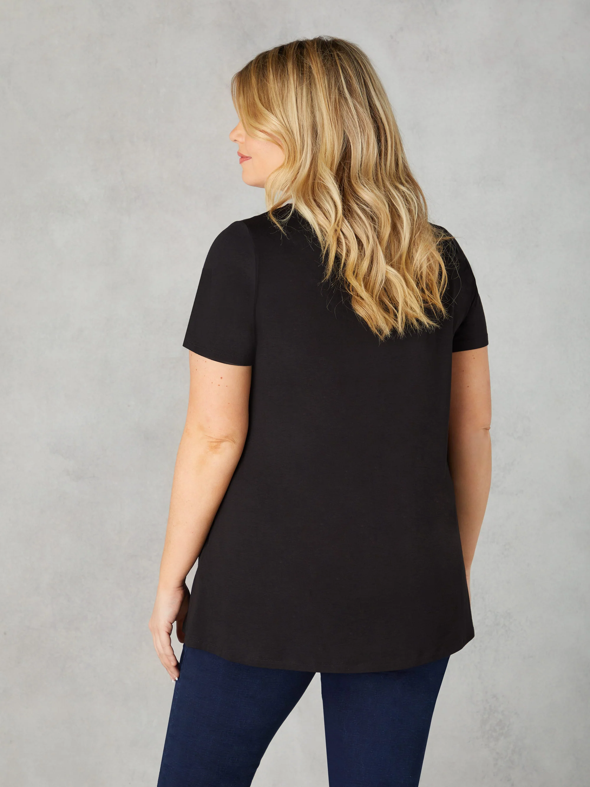 Black Jersey Cross Front Top - Image 3