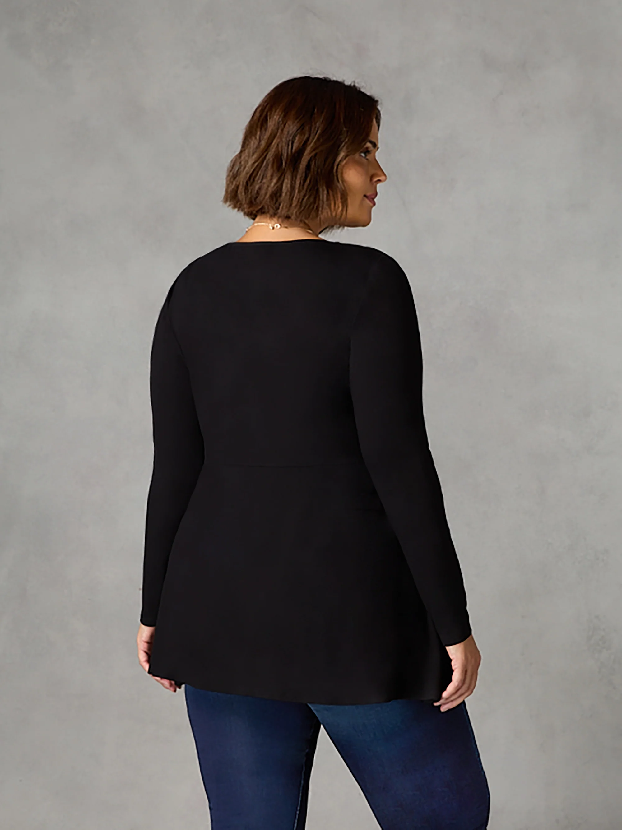 Black Jersey Empire Seam Top - Image 3