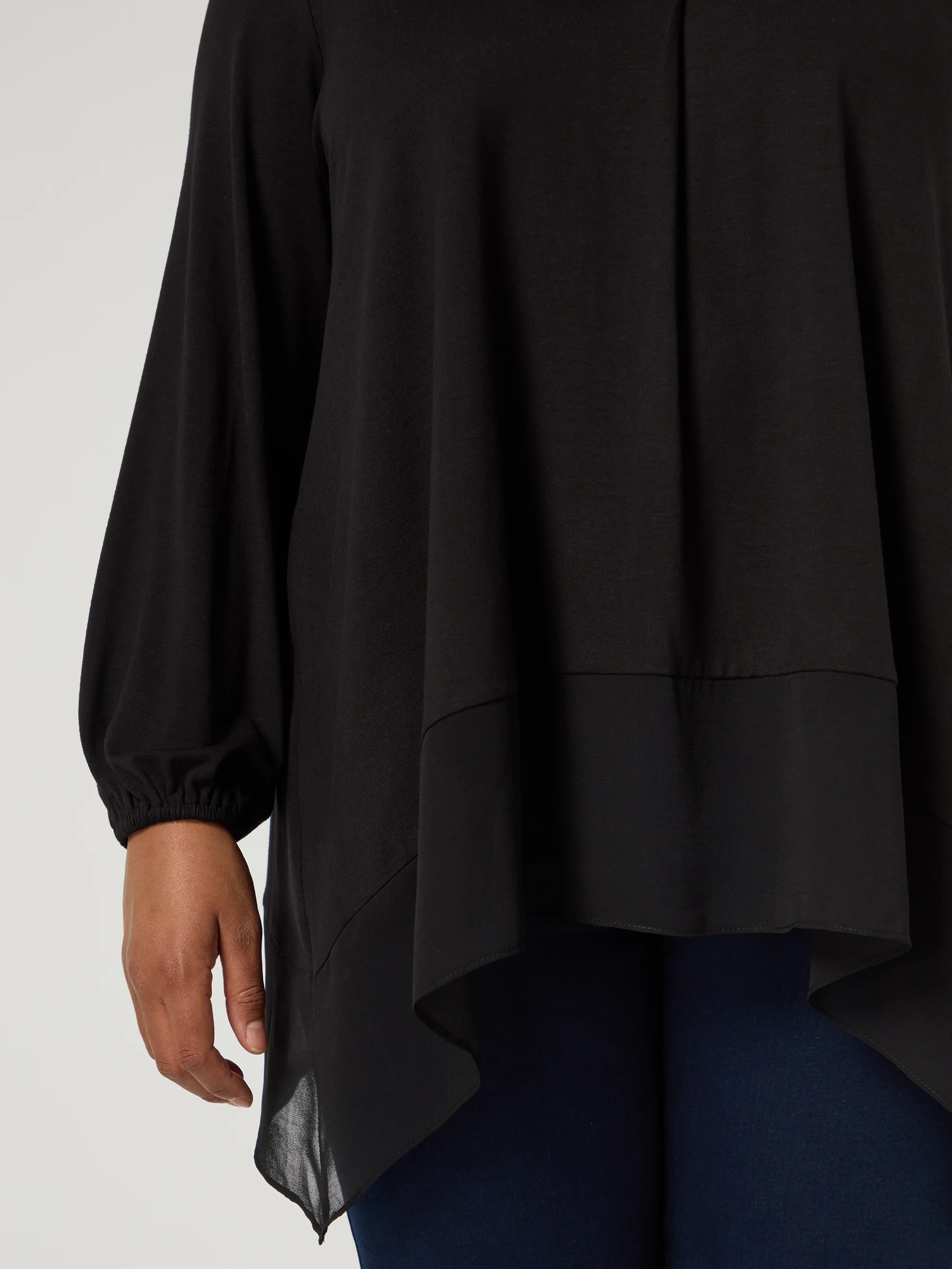 Black Jersey Hanky Hem Tunic - Image 2