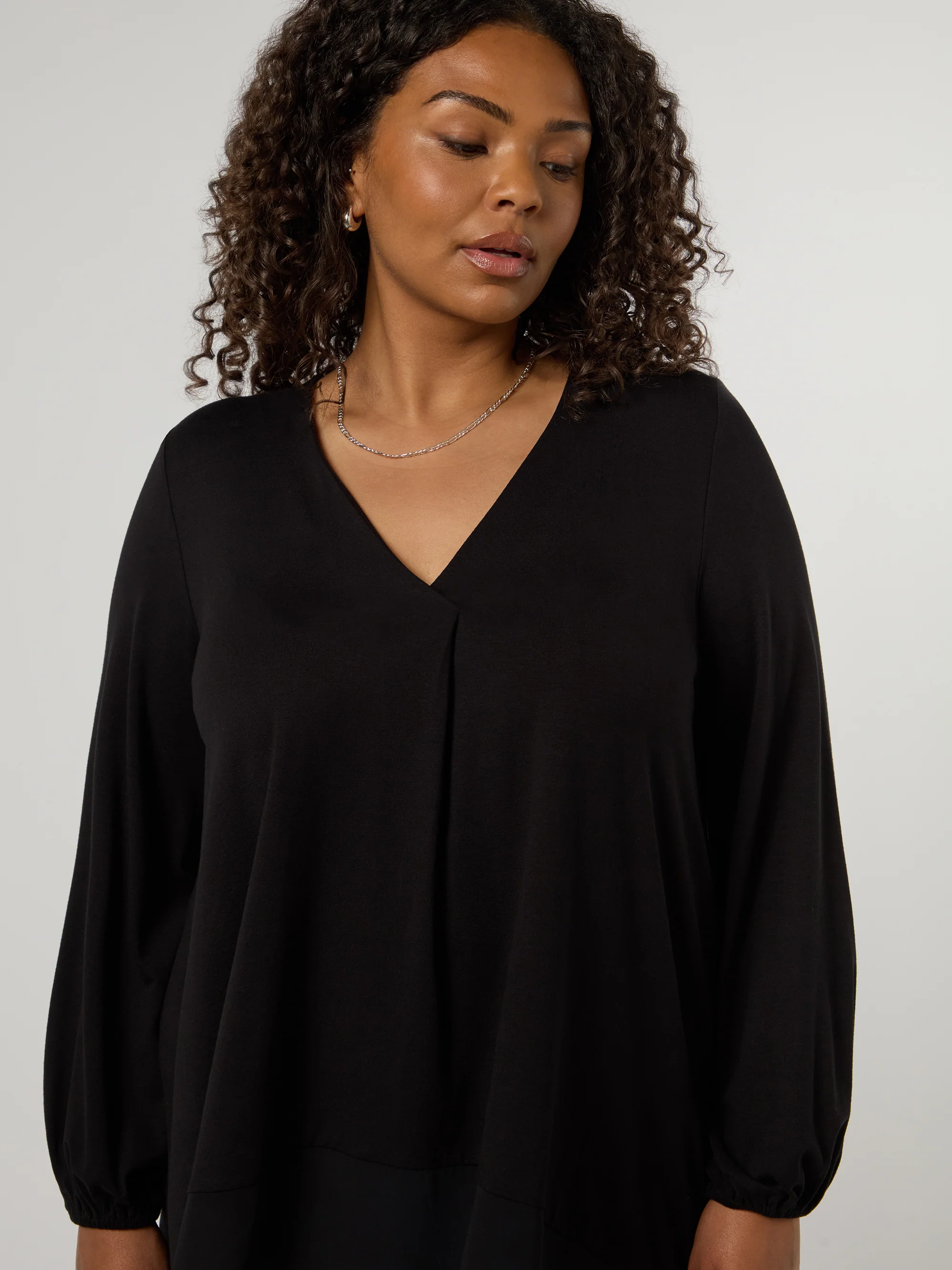 Black Jersey Hanky Hem Tunic - Image 3
