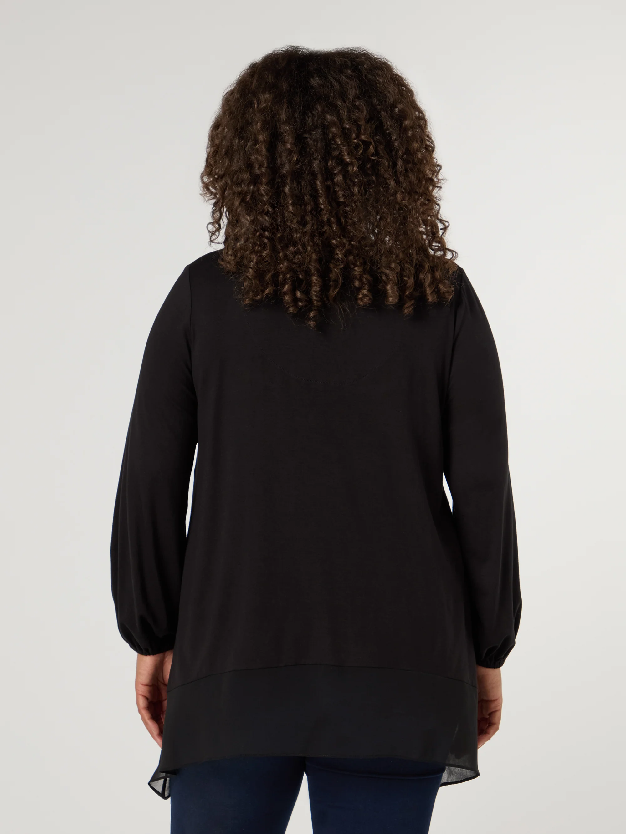 Black Jersey Hanky Hem Tunic - Image 4