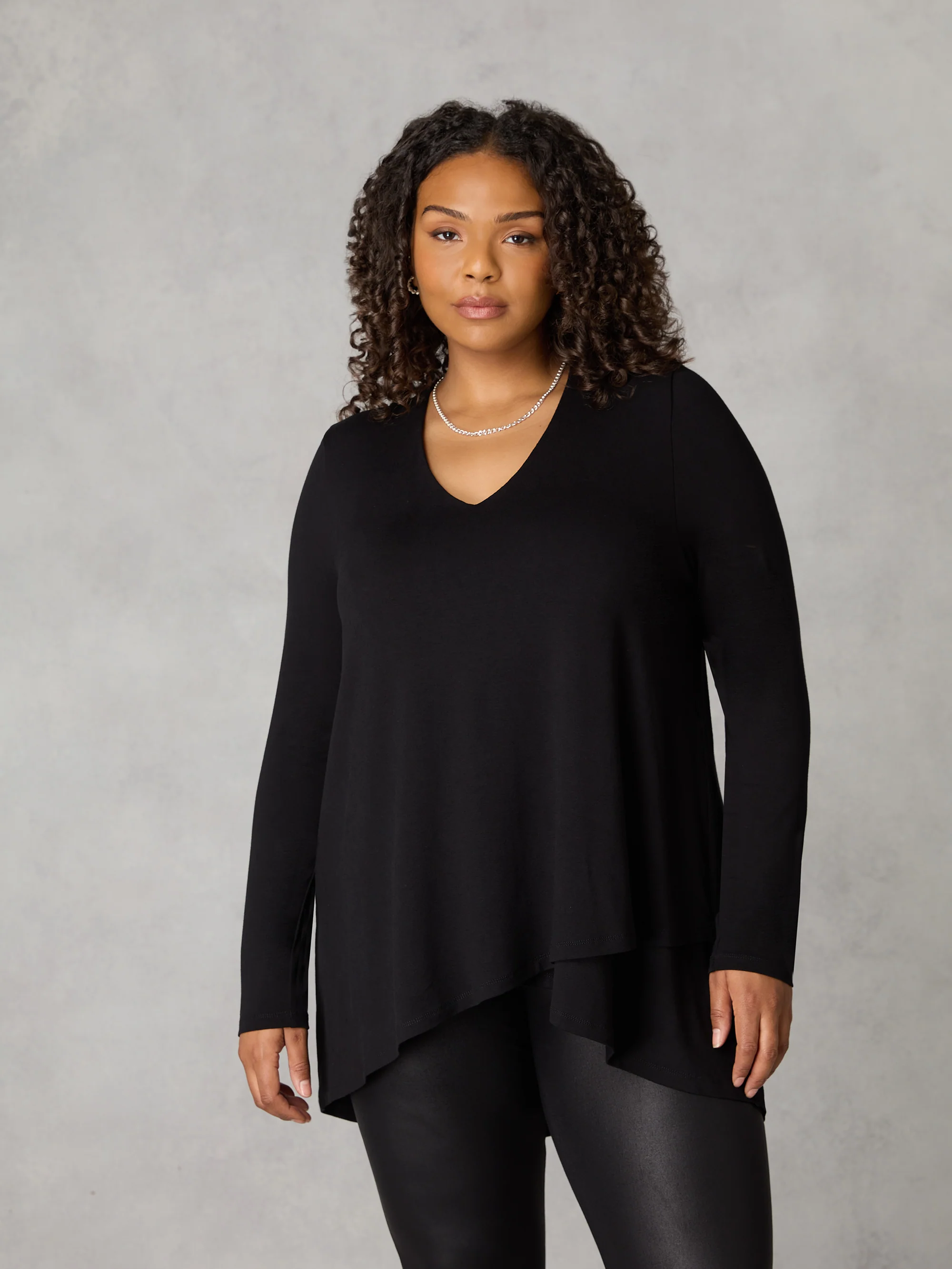 Black Jersey High Low Tunic - Image 2