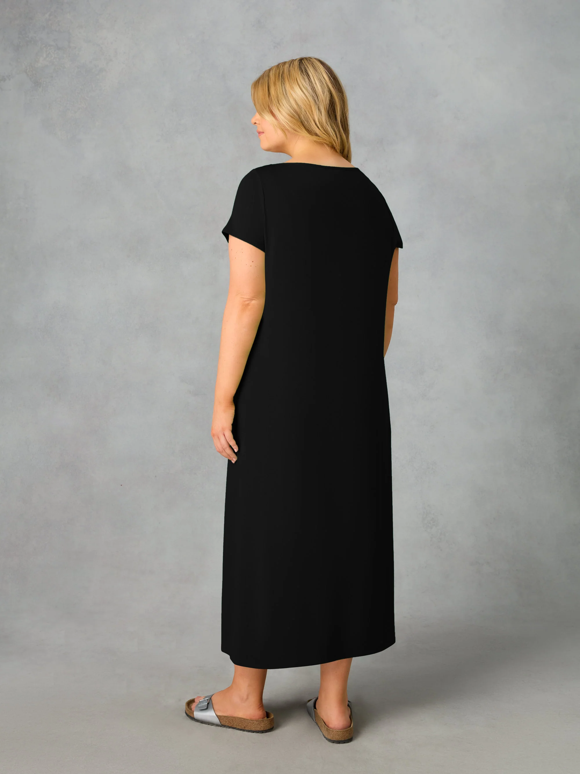 Black Jersey Midaxi T-Shirt Dress - Image 5