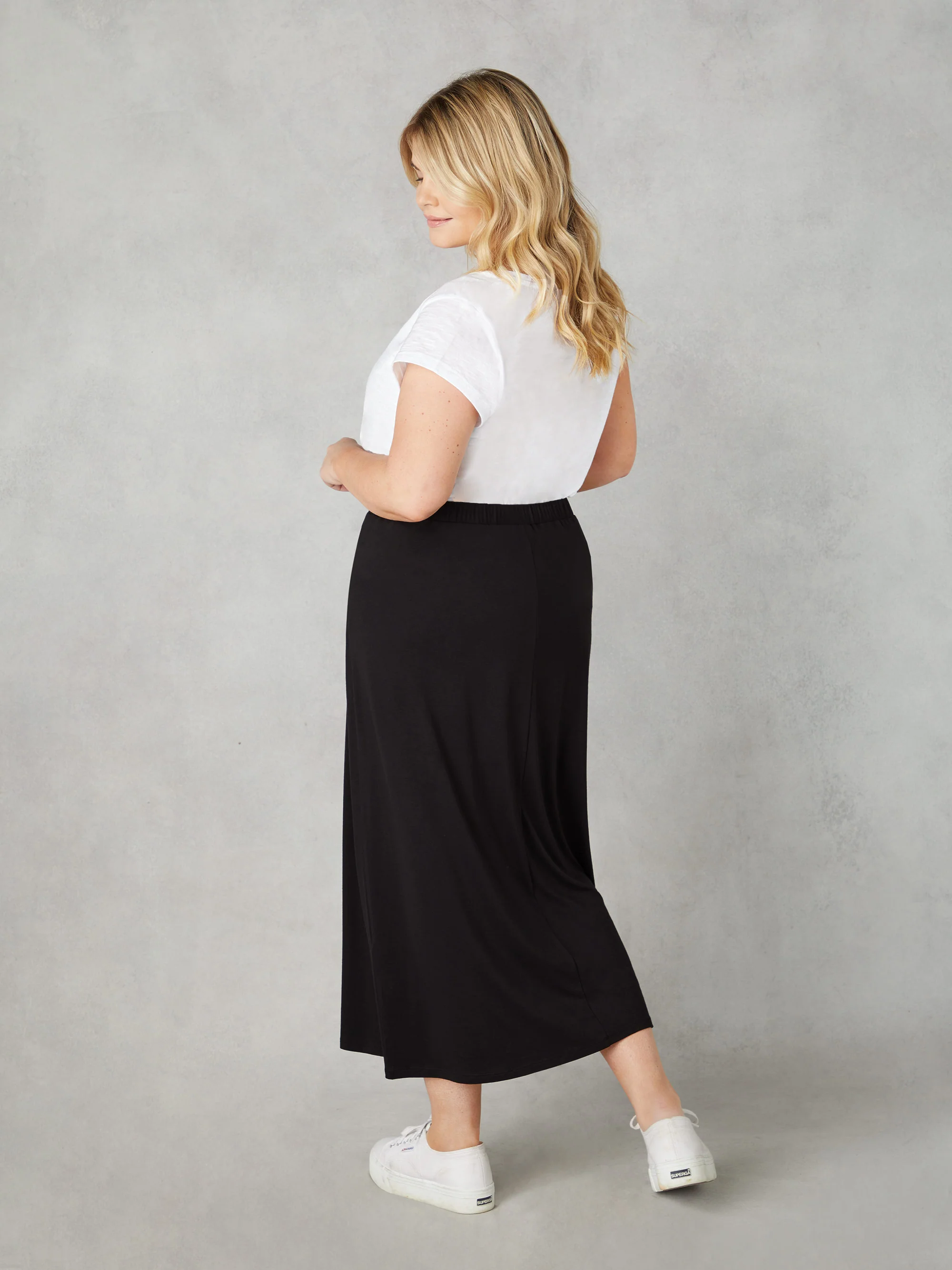 Black Jersey Midi Skirt - Image 5