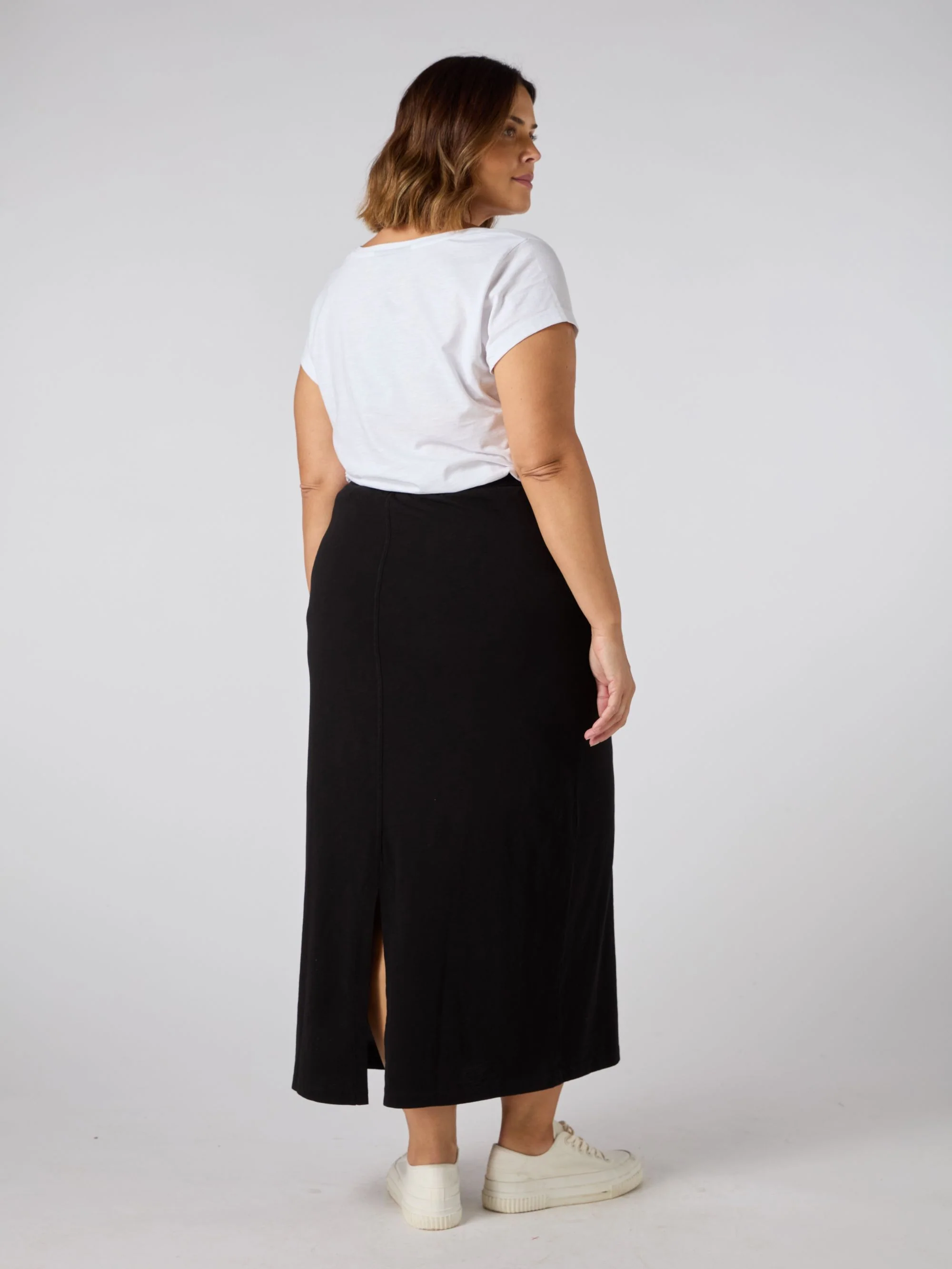 Black Jersey Midi Skirt - Image 3