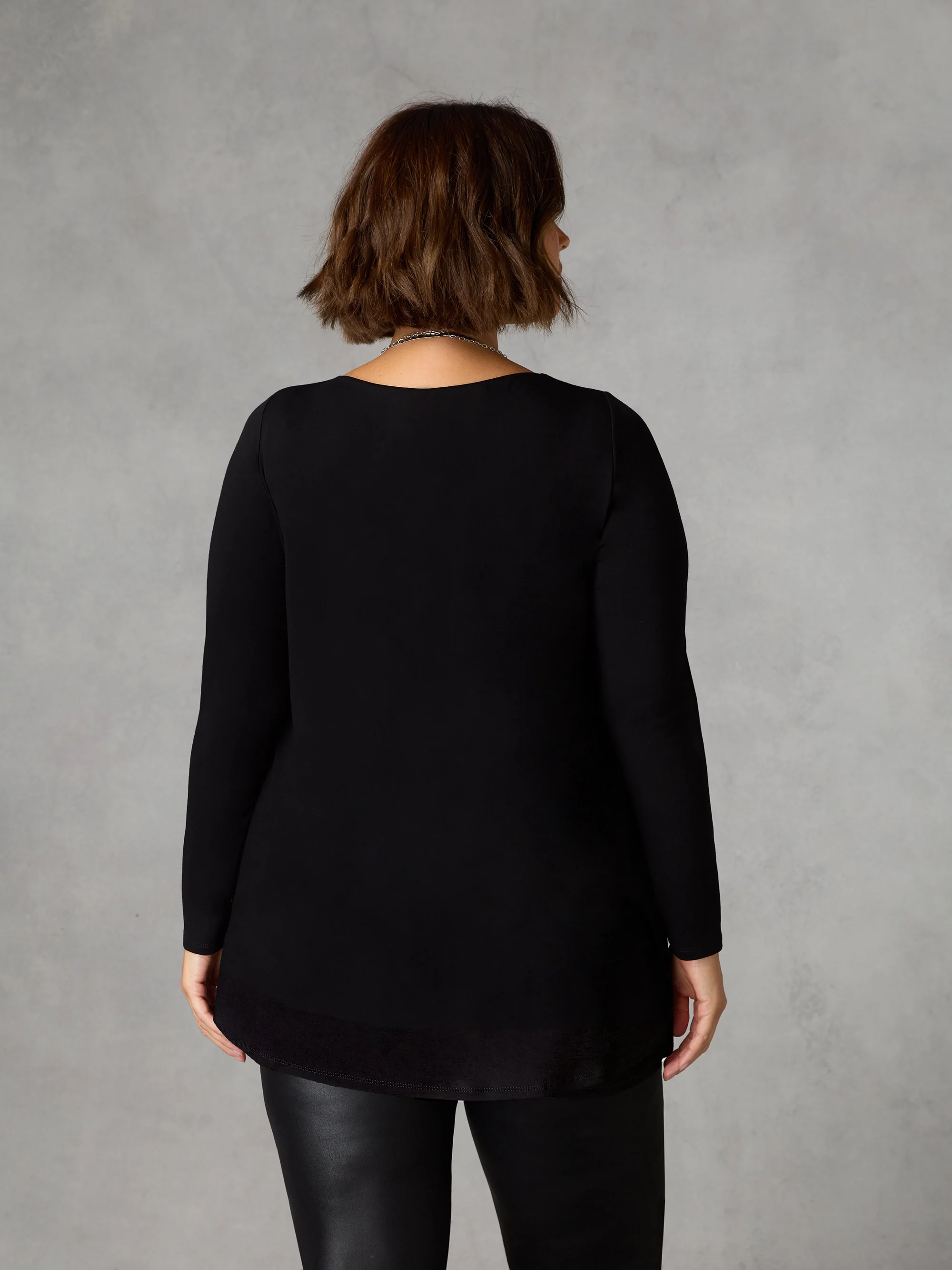 Black Jersey Overlay Tunic - Image 3