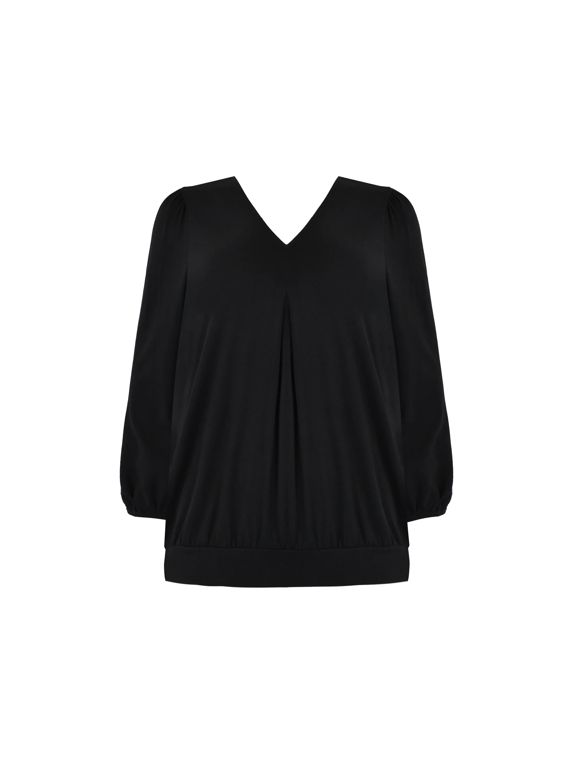 Black Jersey Pleat Front Top - Image 4