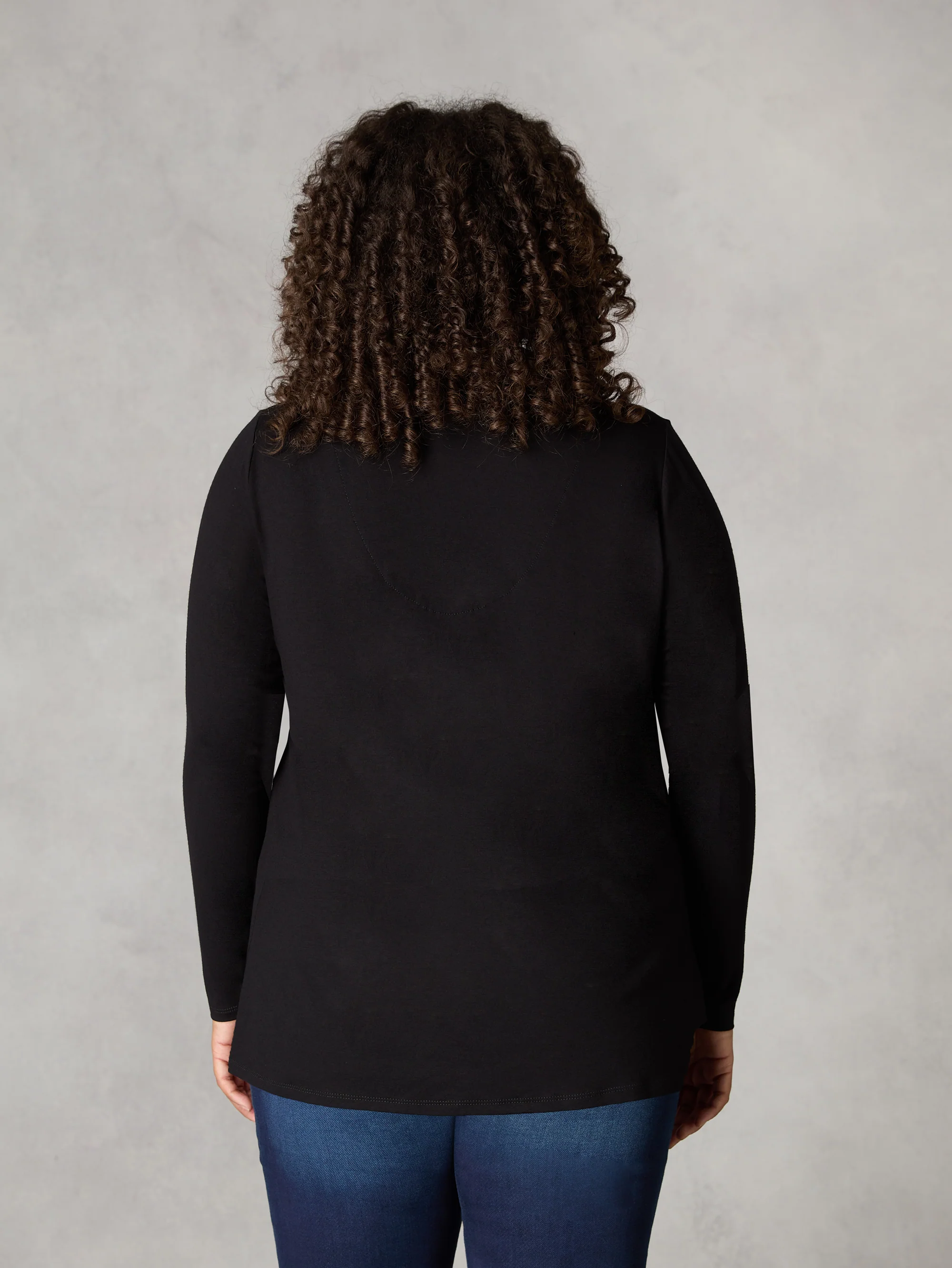 Black Jersey Pleat Front Tunic - Image 3