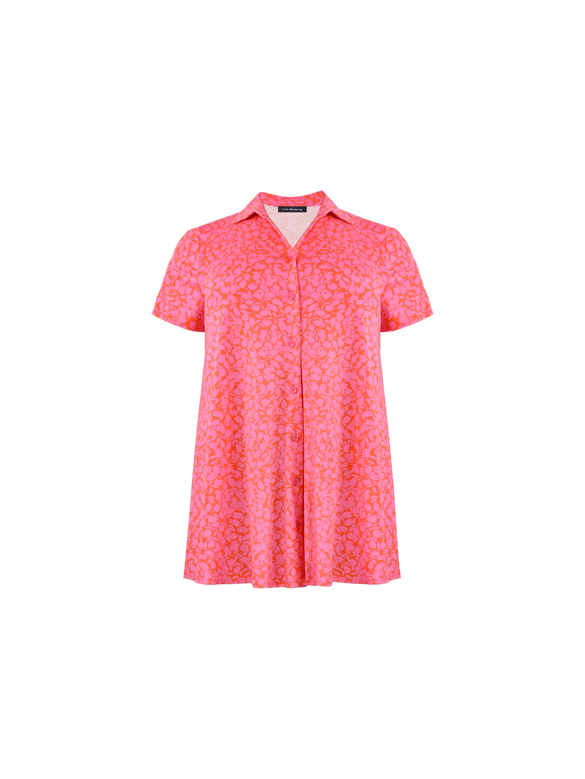 Pink Floral Jersey Relaxed Shirt - Image 5