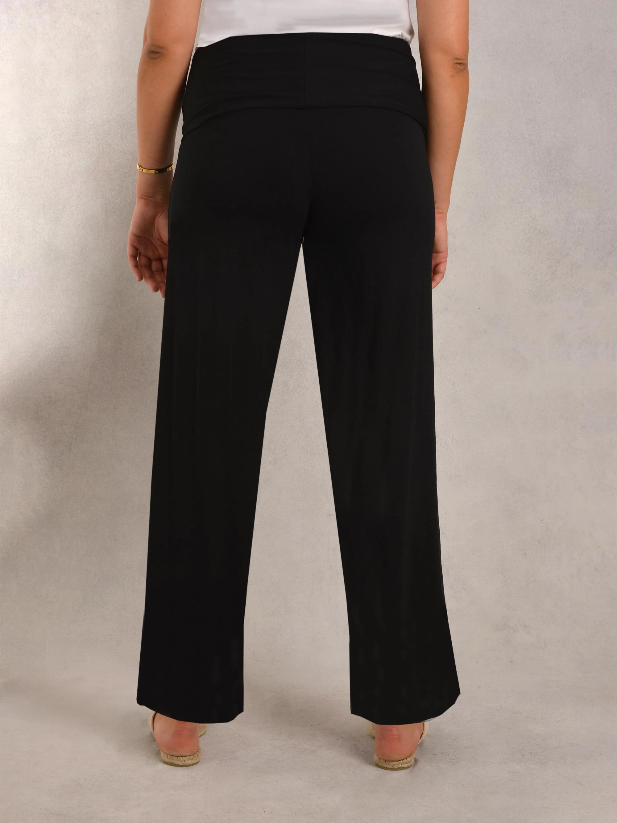 Jersey Relaxed Wide Leg Trousers - Image 3