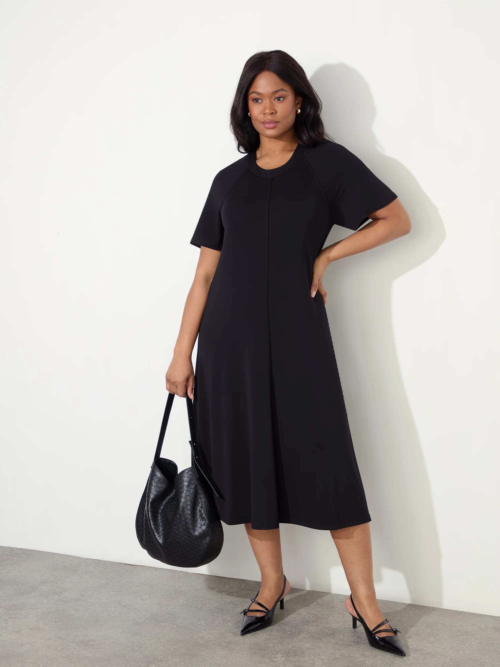Premium Crepe Jersey Raglan Sleeve Dress - Image 2