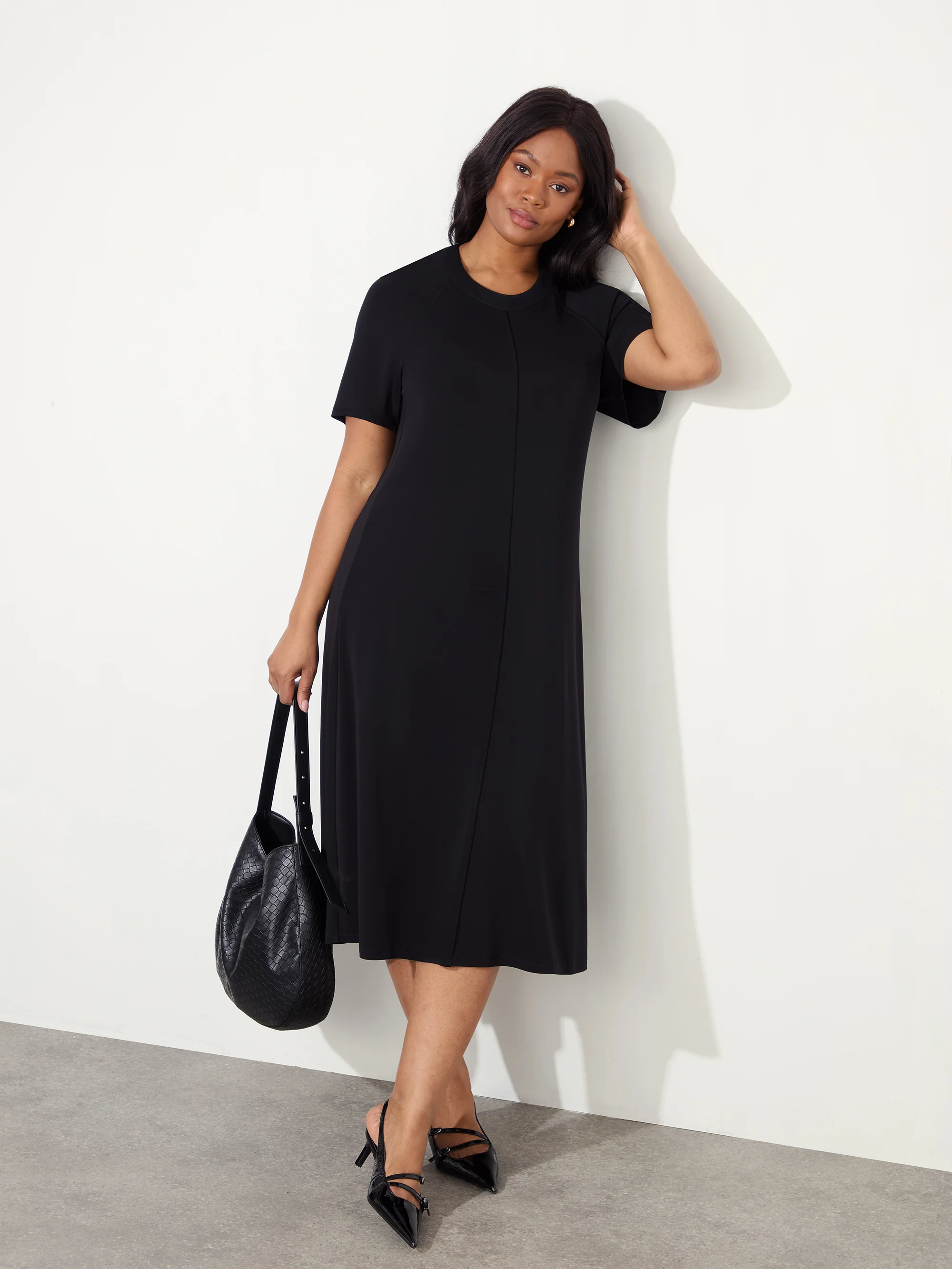 Premium Crepe Jersey Raglan Sleeve Dress - Image 3