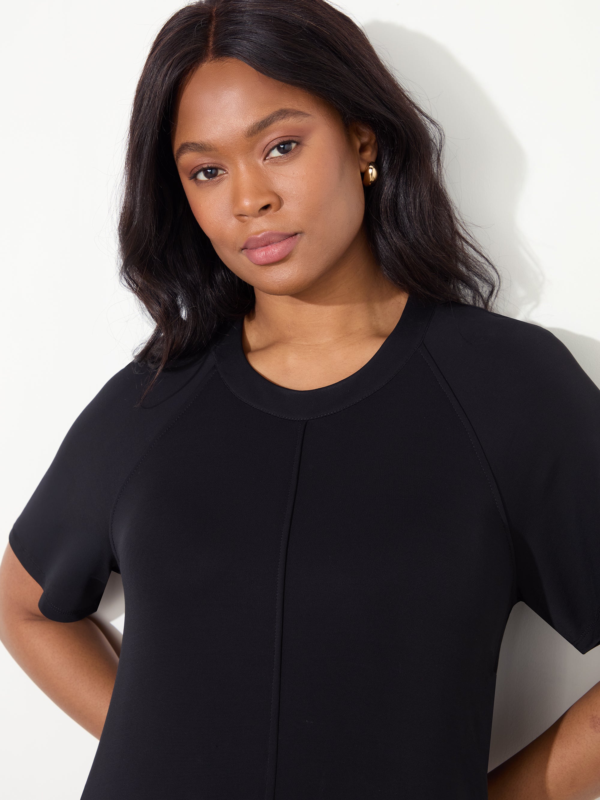 Premium Crepe Jersey Raglan Sleeve Dress - Image 4