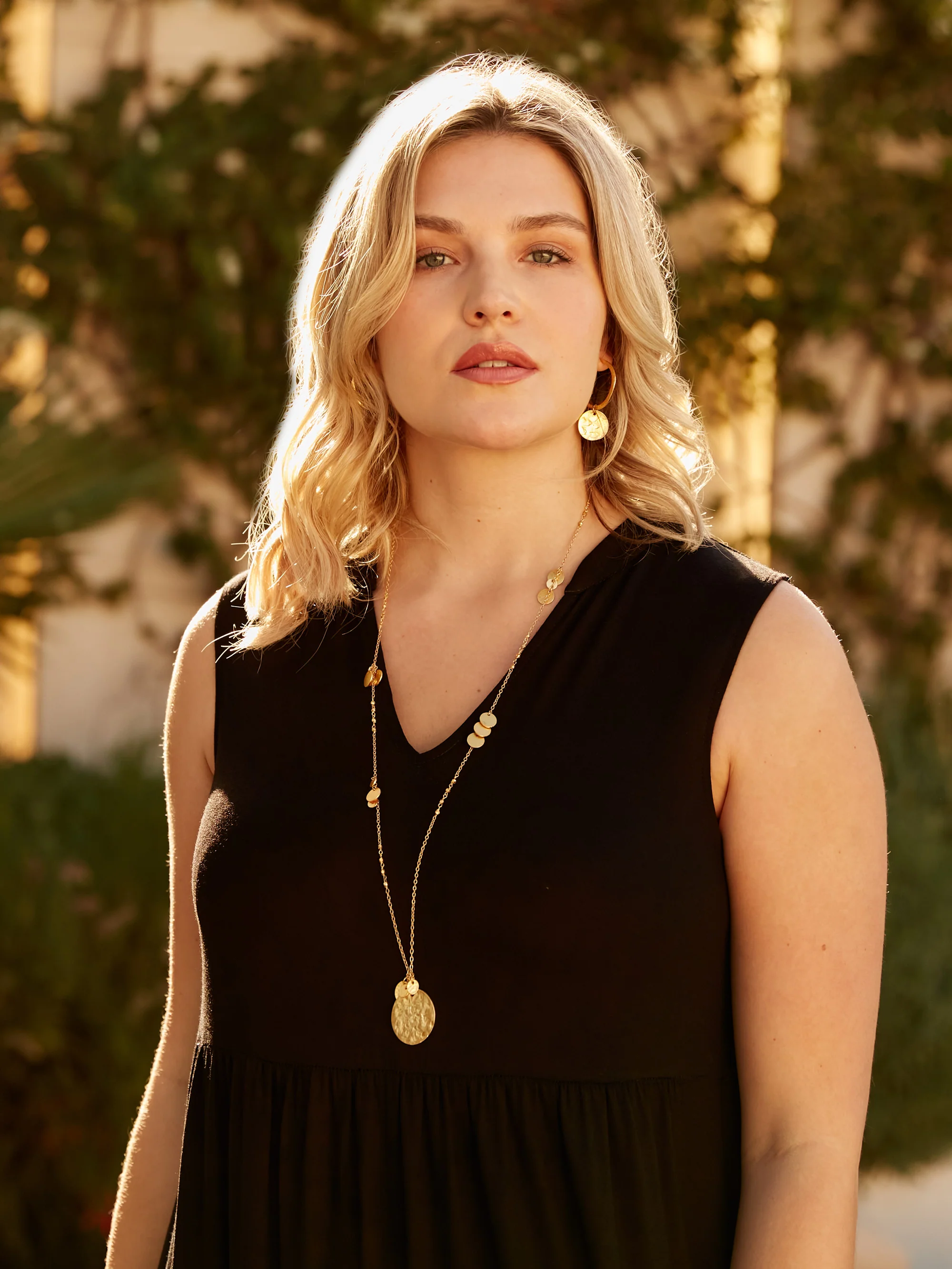 Black Jersey Sleeveless Midi Dress - Image 2