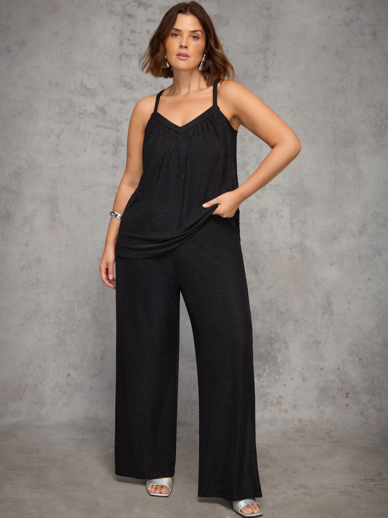 Black Jersey Sparkle Cami - Image 2