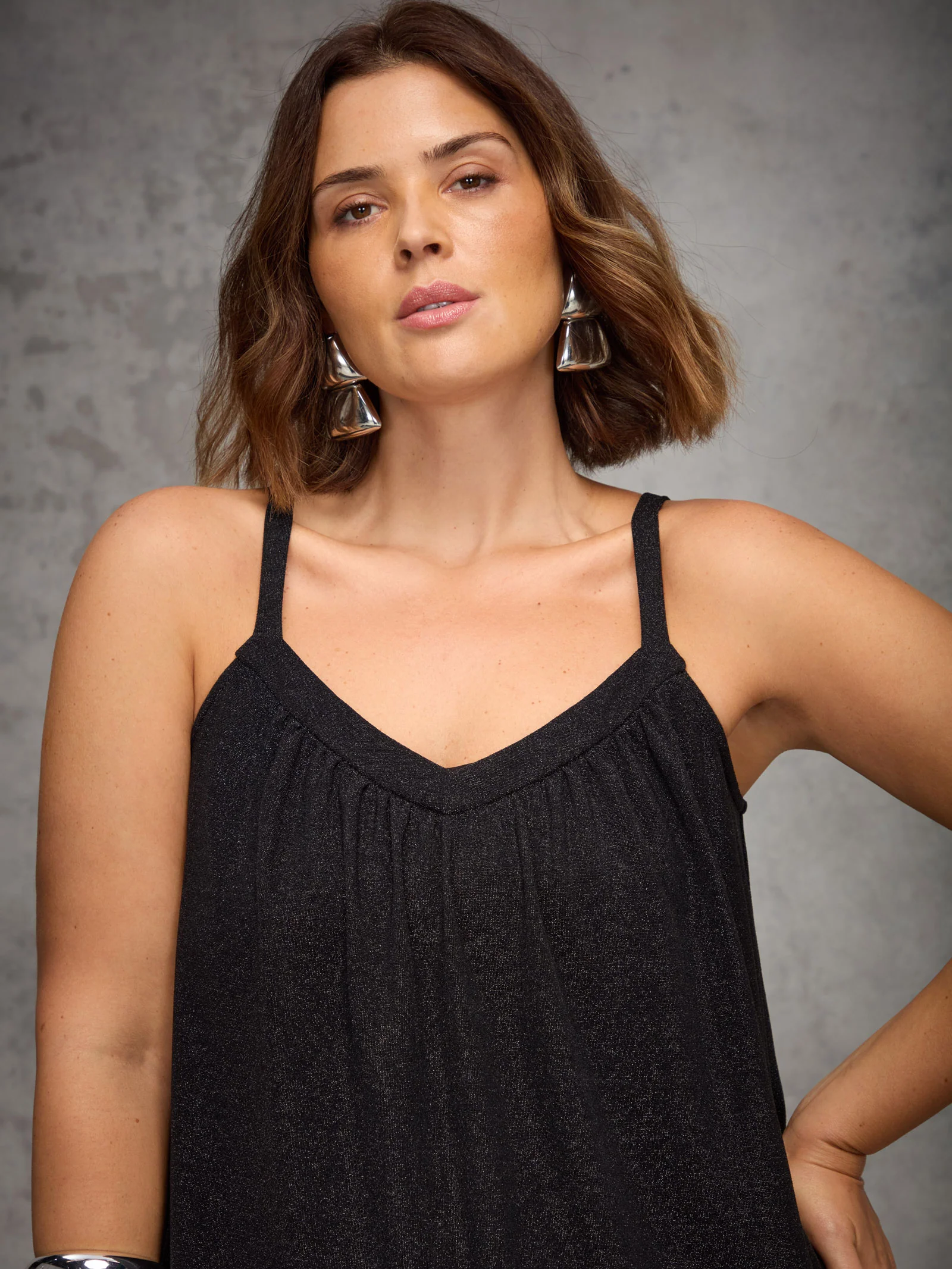 Black Jersey Sparkle Cami - Image 4