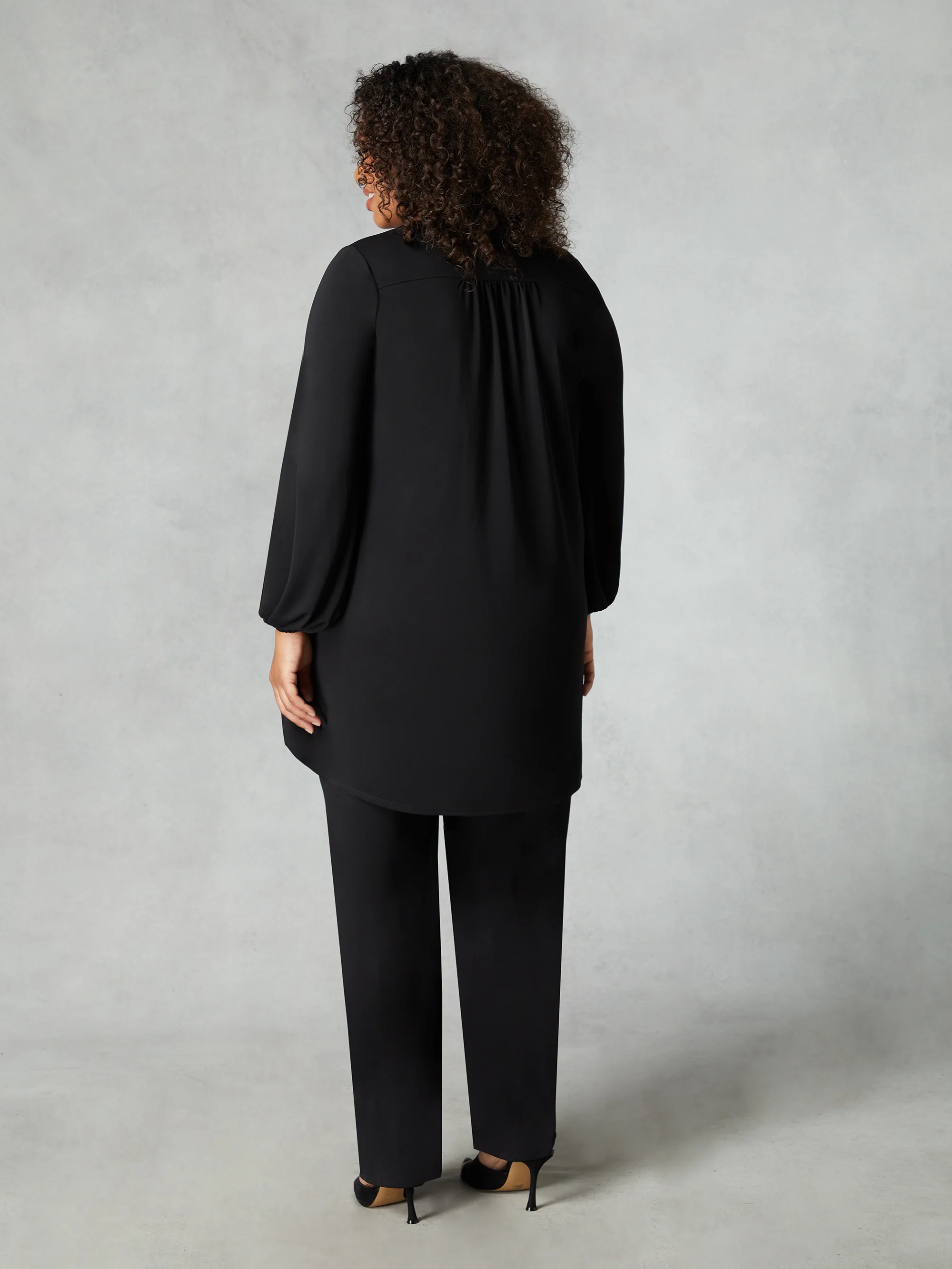 Black Jersey Trim Insert Tunic - Image 3