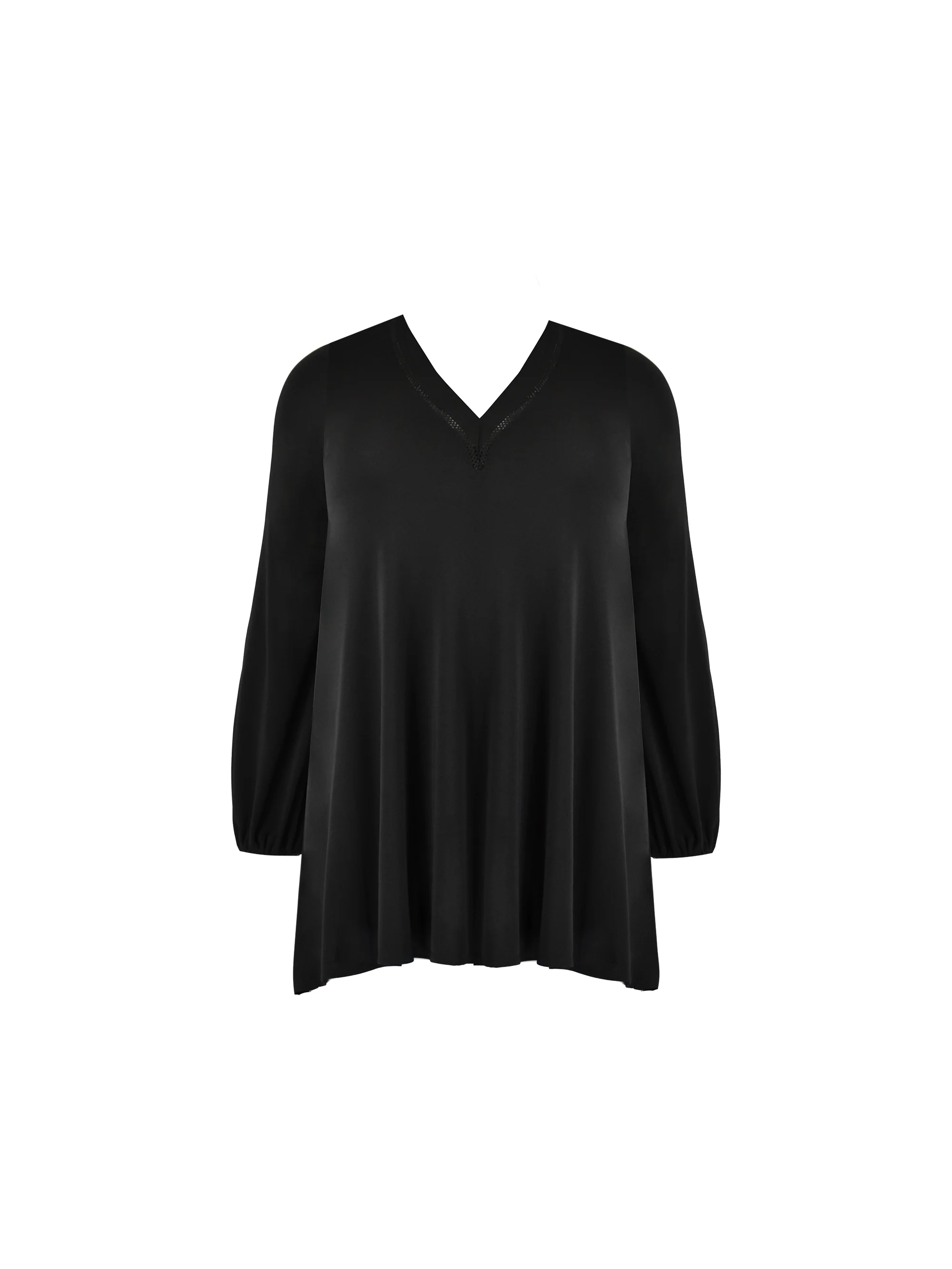 Black Jersey Trim Insert Tunic - Image 4