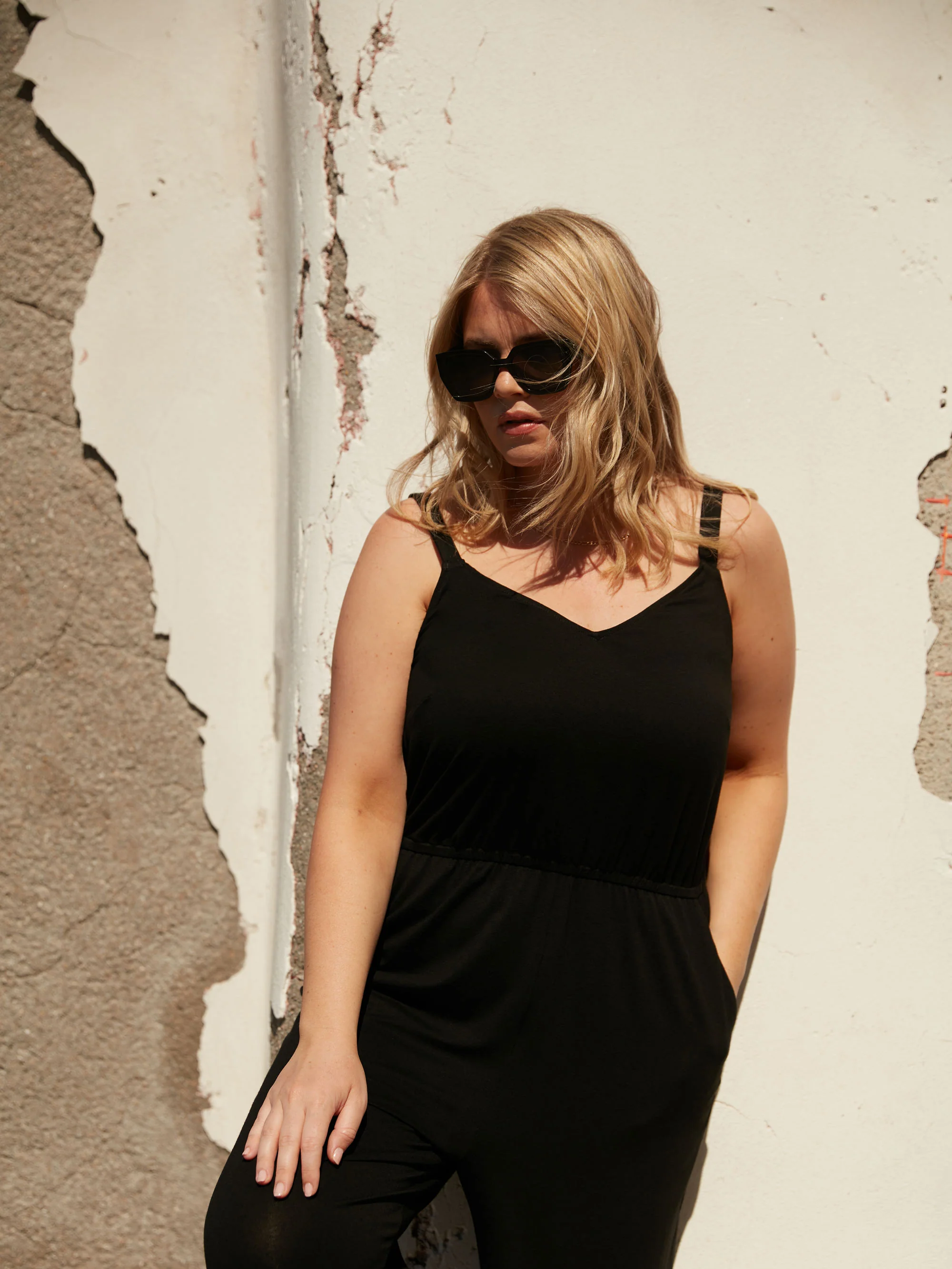 Black Jersey Jumpsuit - Image 3