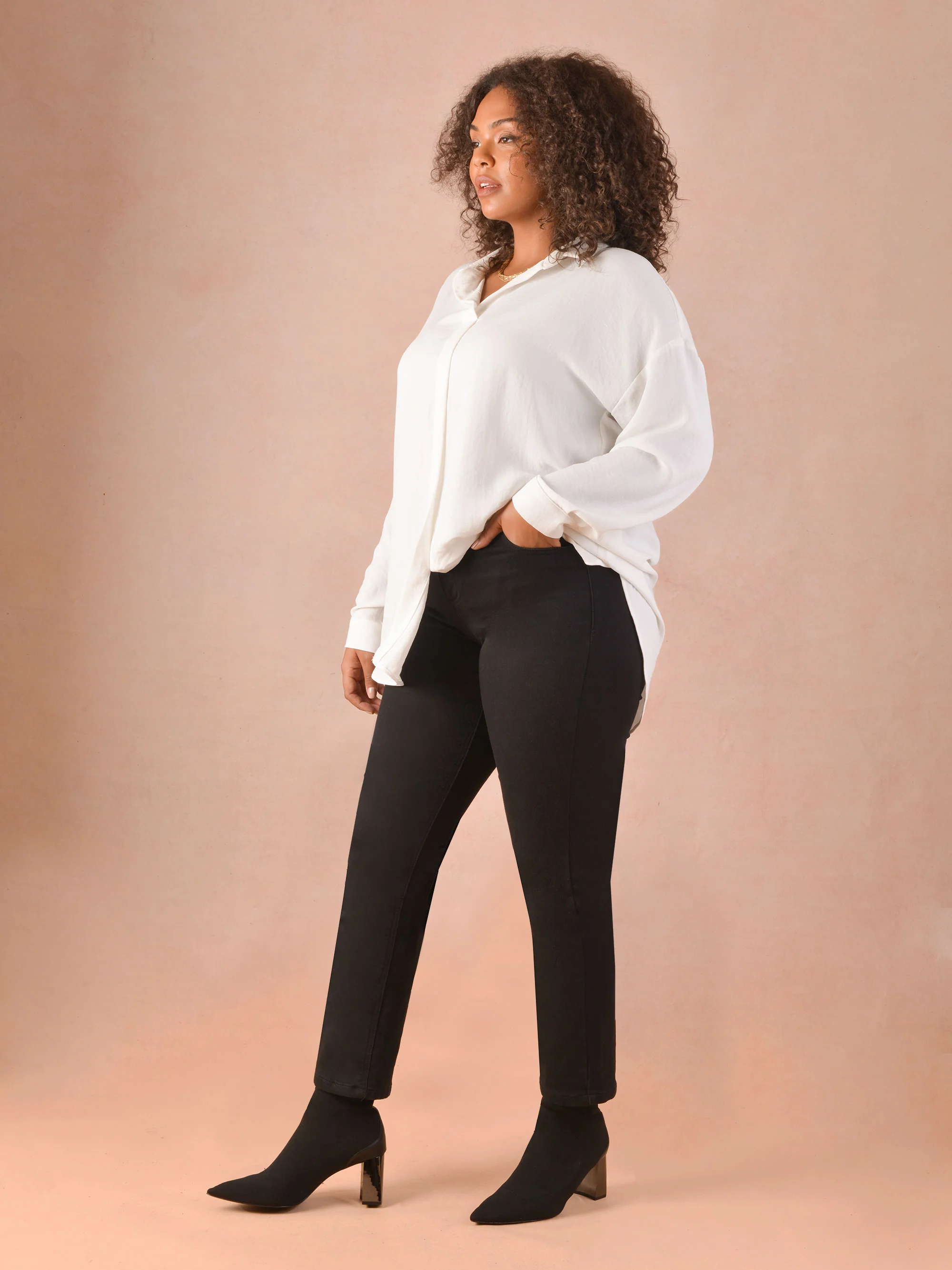 Black Knitted Denim Jean - Image 2