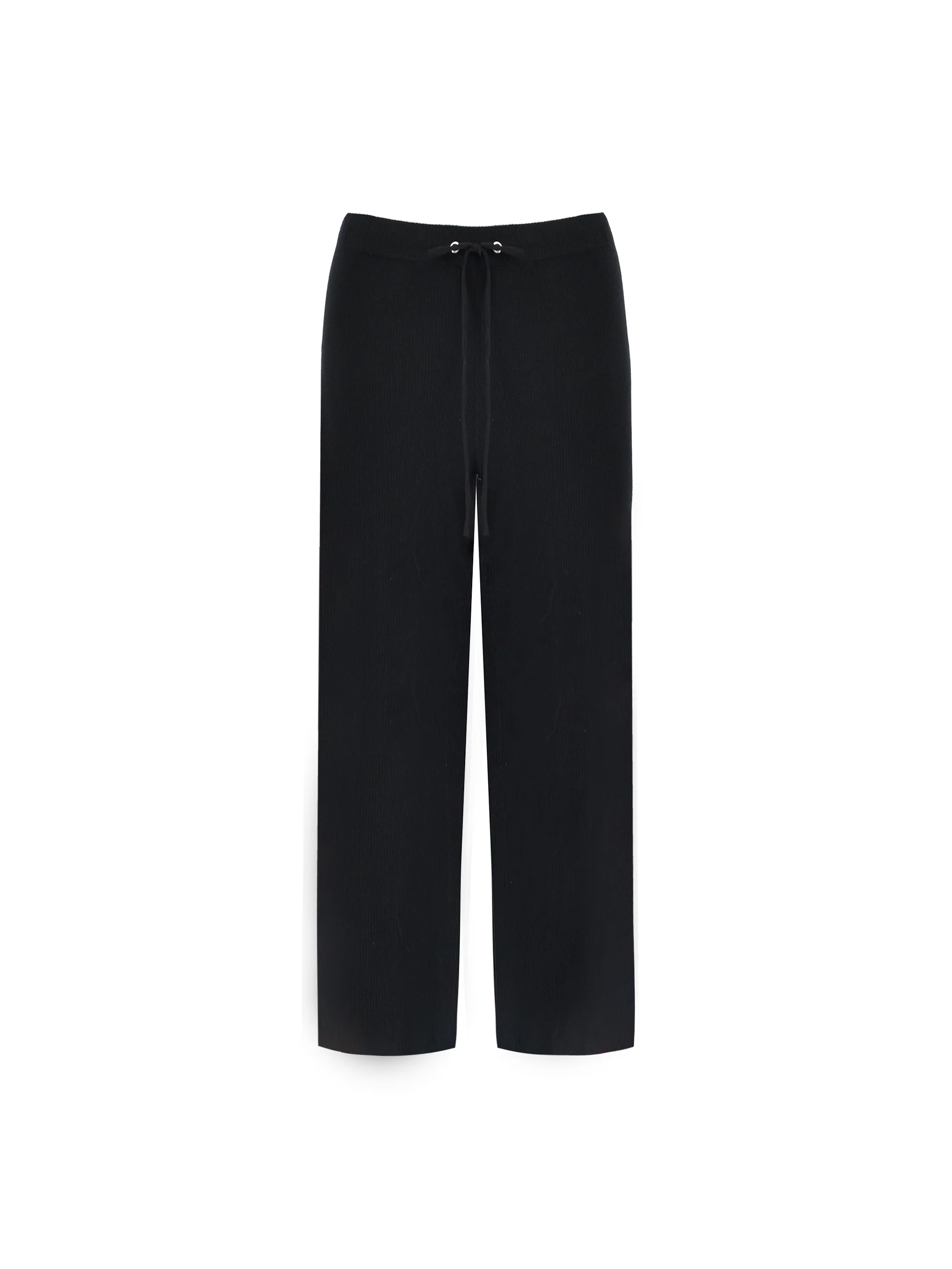 Black Rib Knit Trousers - Image 5