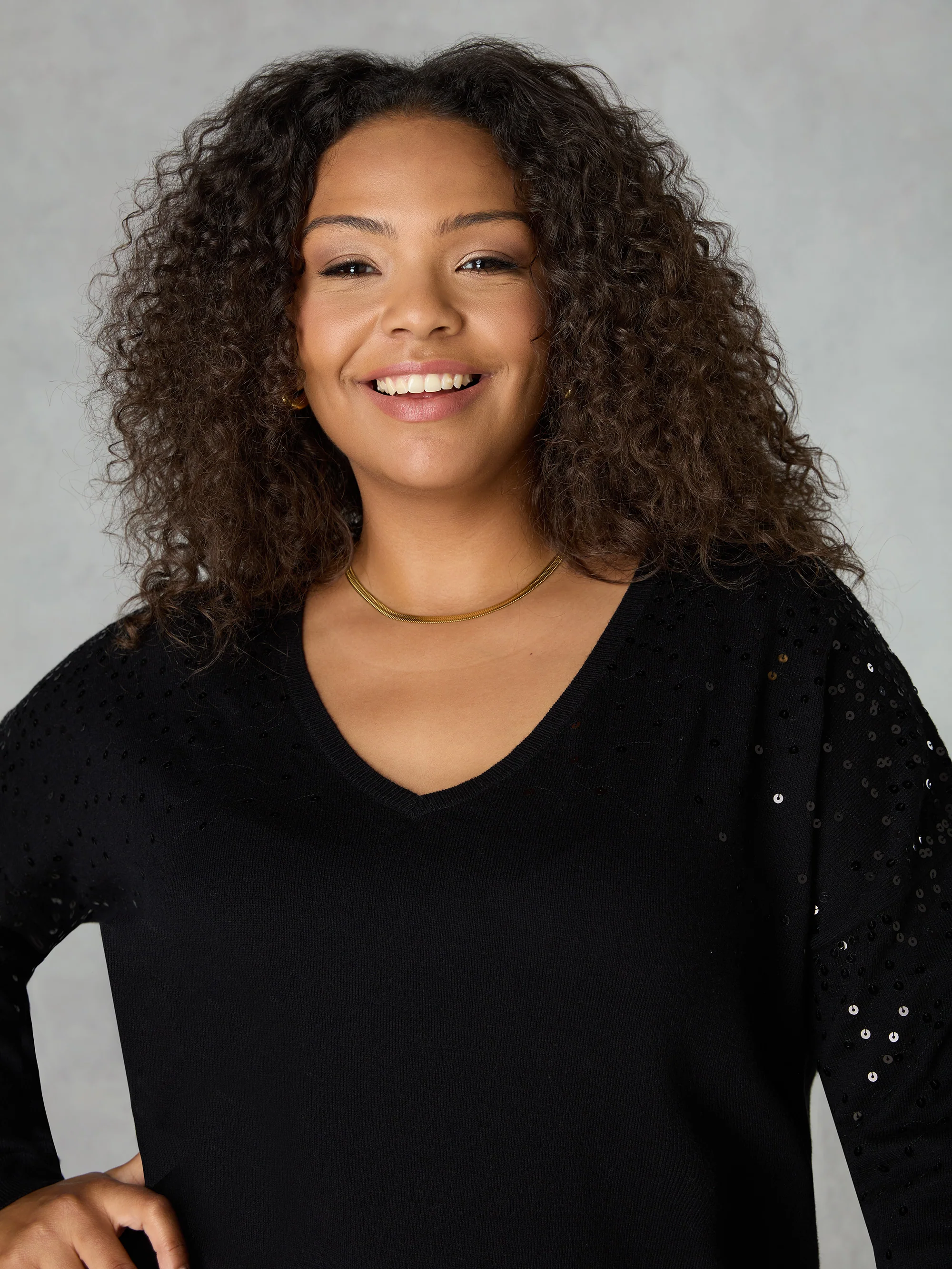 Black Sequin Jumper - Image 2