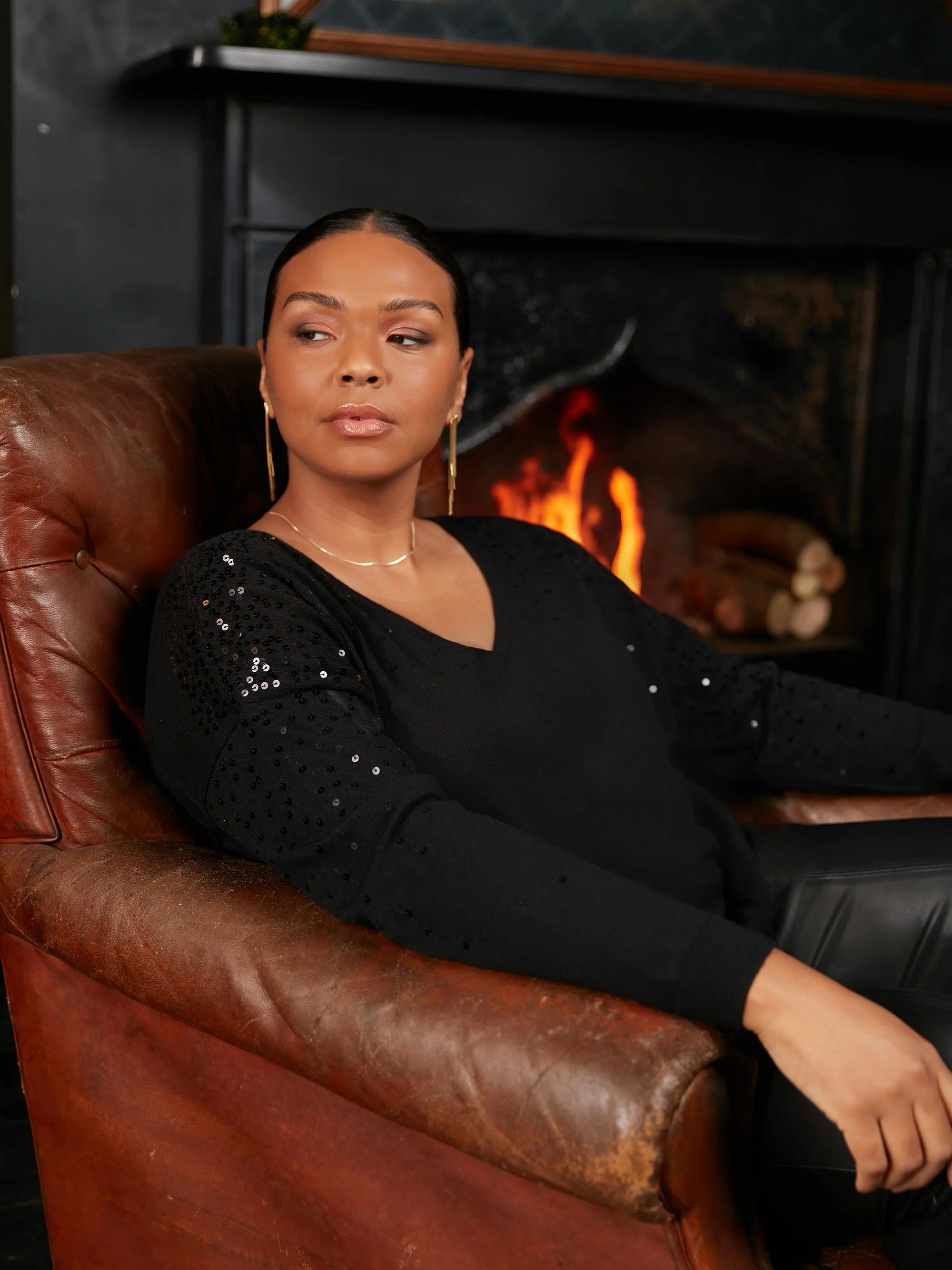 Black Sequin Jumper - Image 4