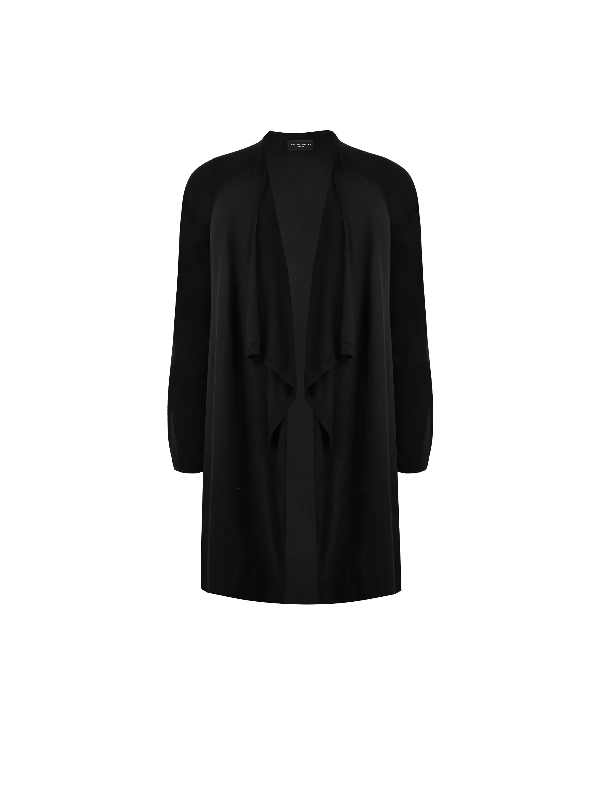 Black Knitted Waterfall Cardigan - Image 5