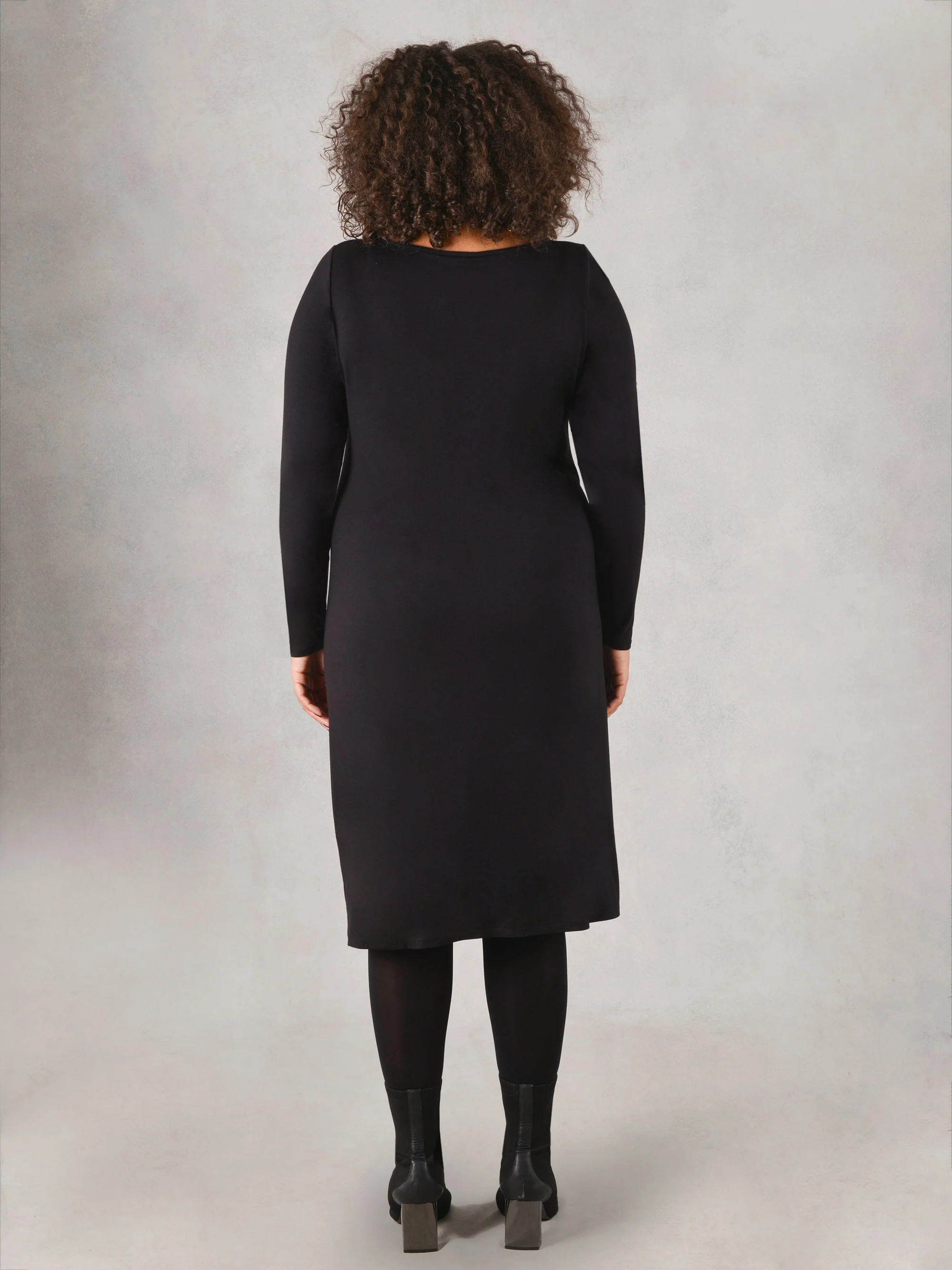 Black Knot Waist Jersey T-Shirt Dress - Image 3