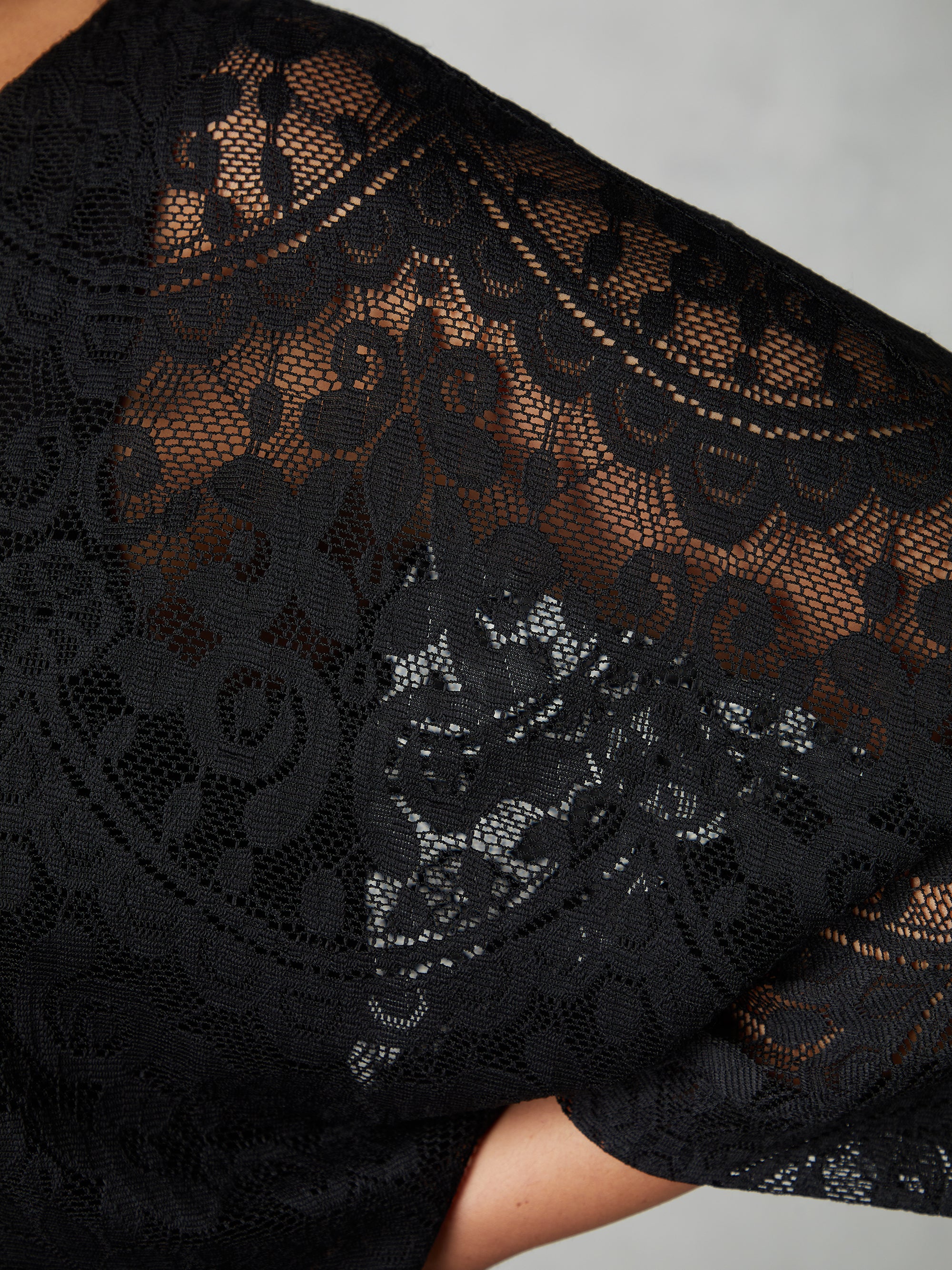 Black Lace Overlay Top - Image 3