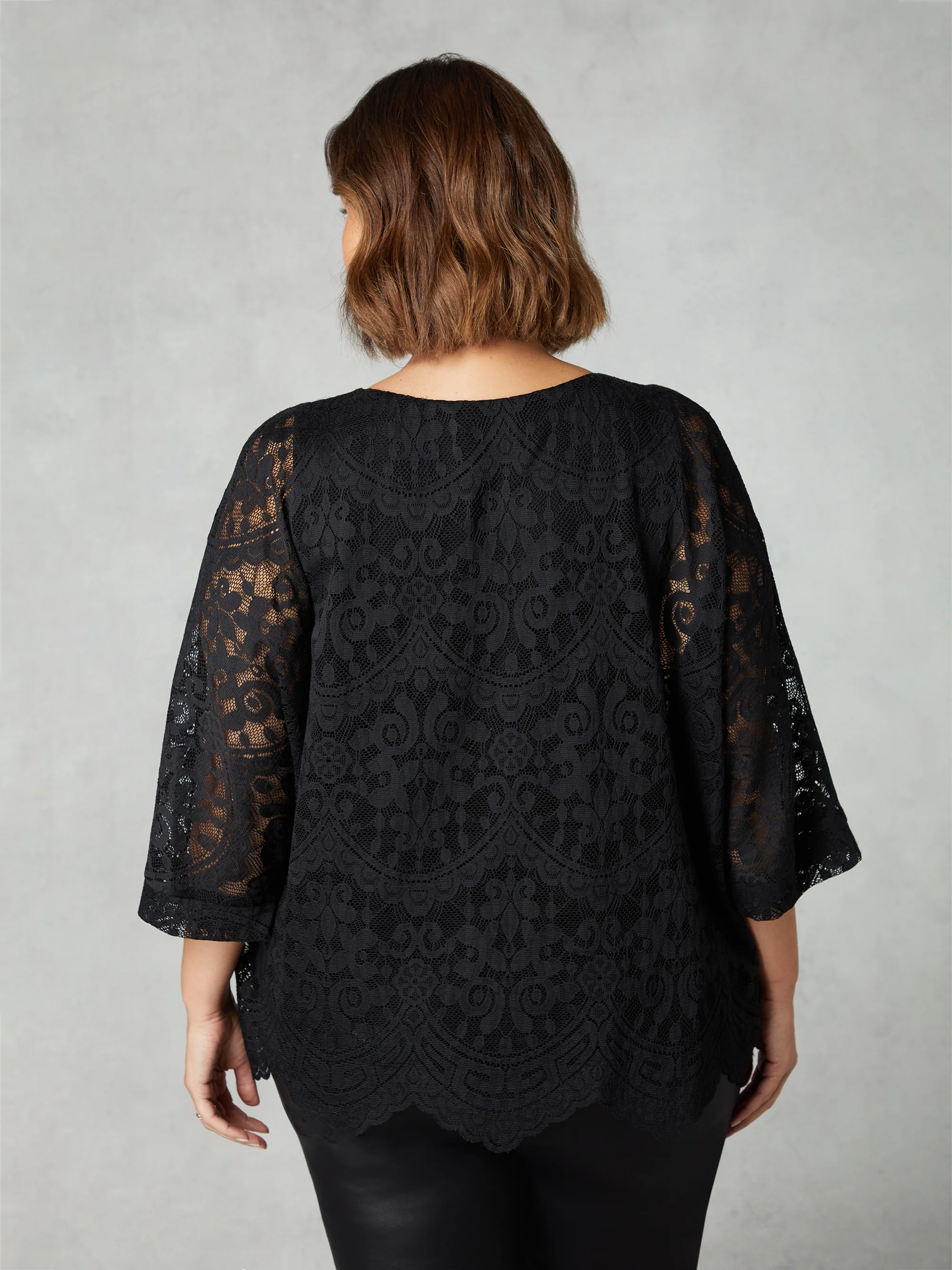 Black Lace Overlay Top - Image 4