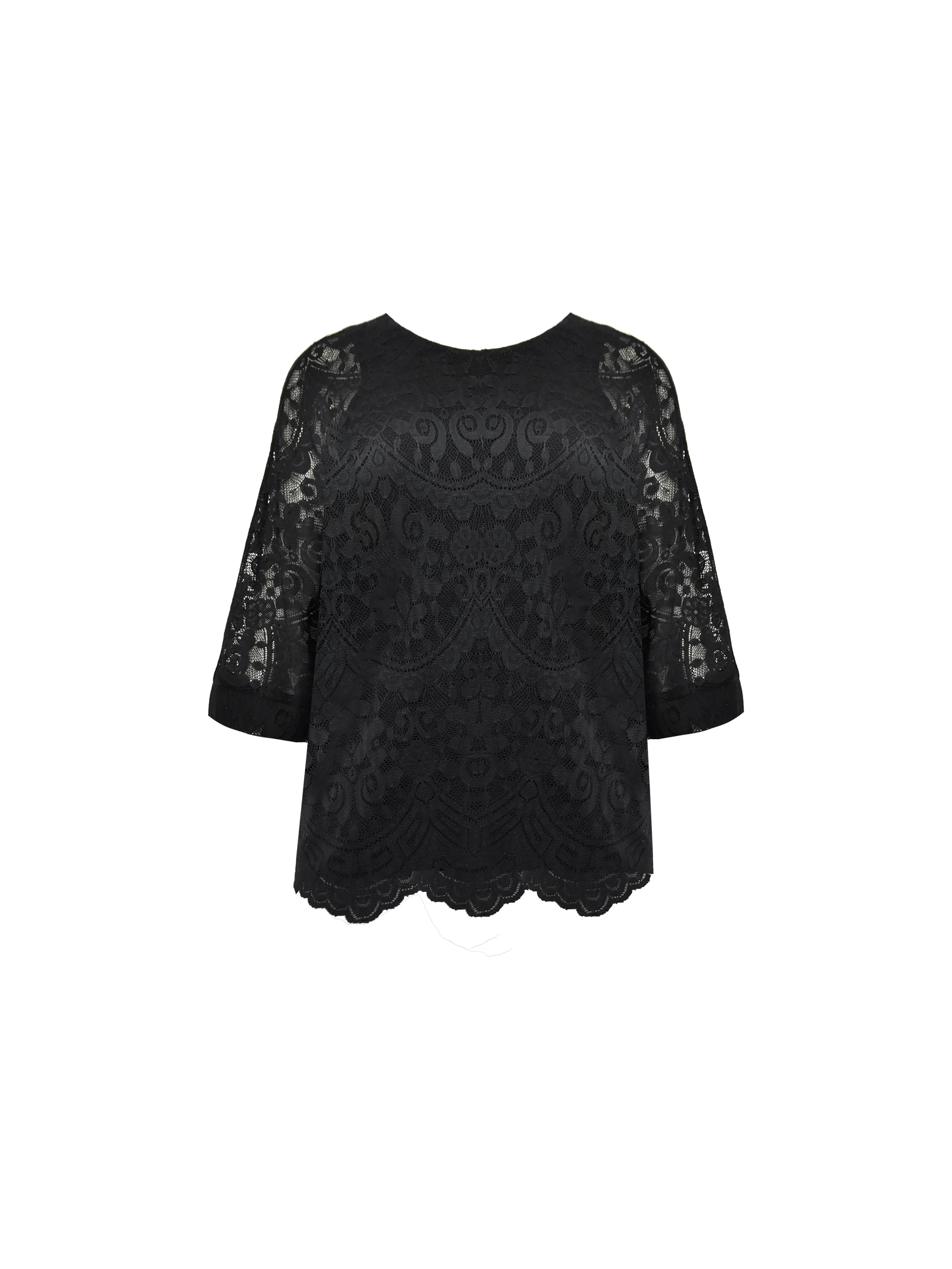 Black Lace Overlay Top - Image 5