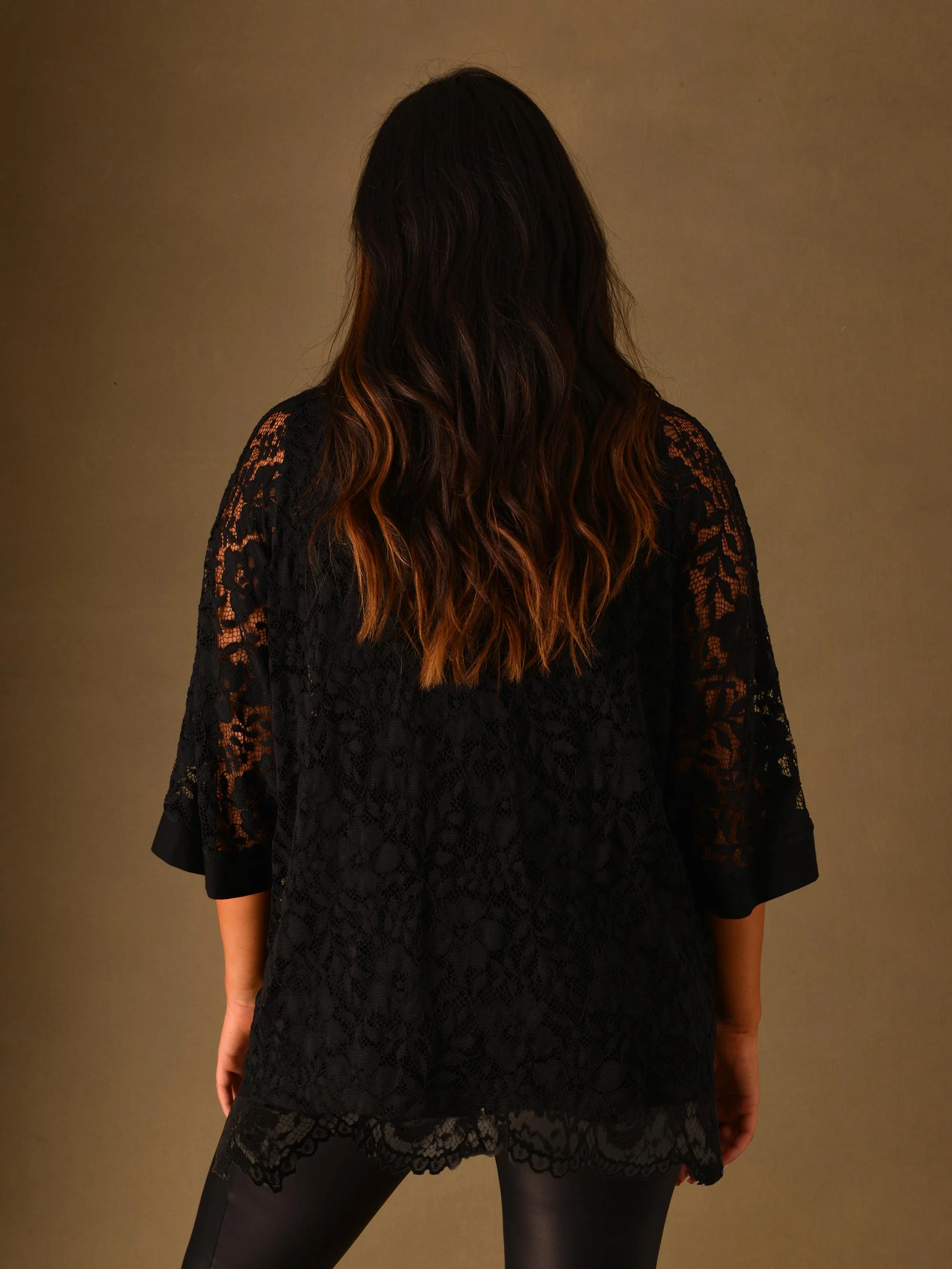 Black Lace Overlay Top - Image 3