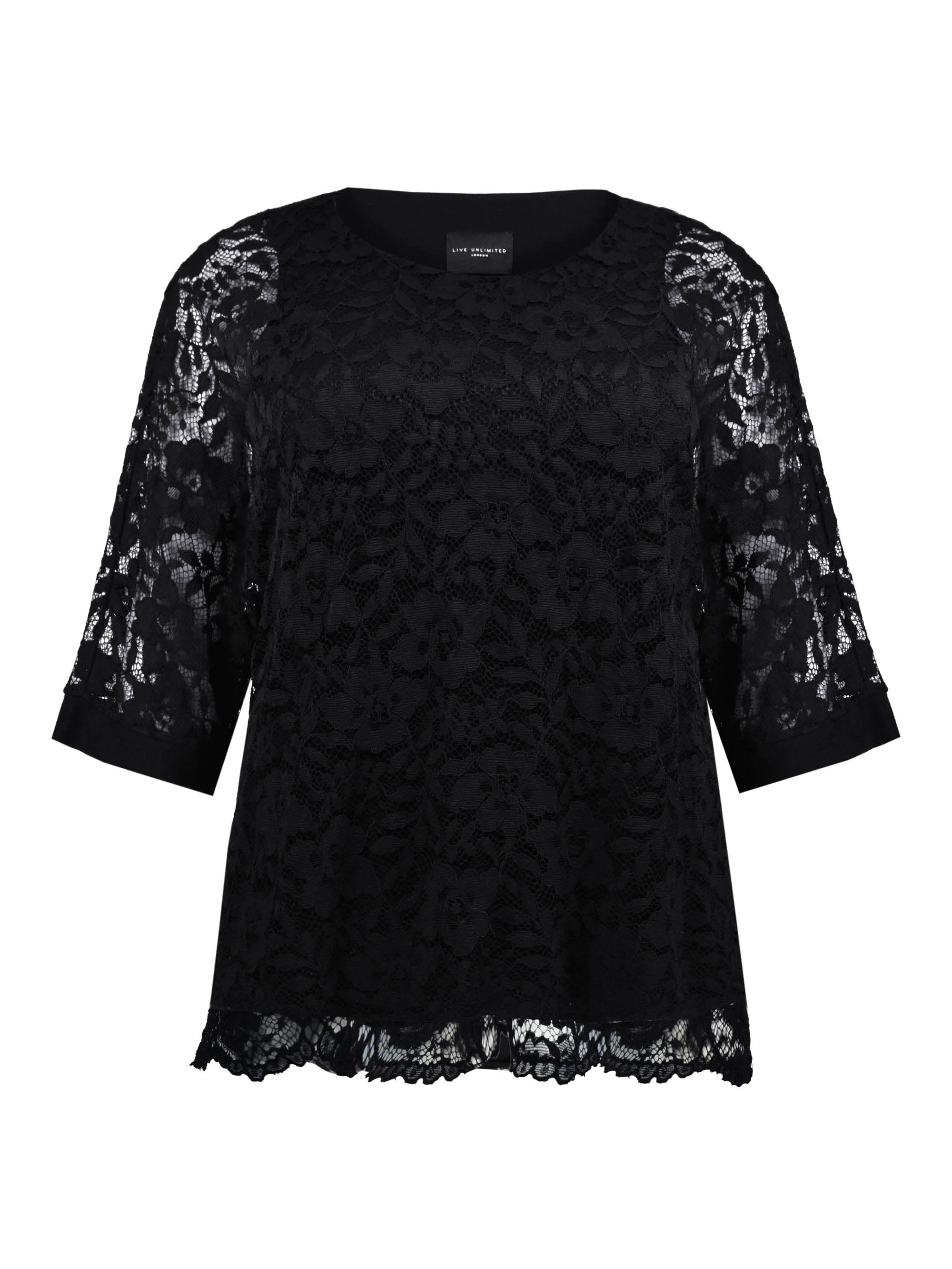 Black Lace Overlay Top - Image 4