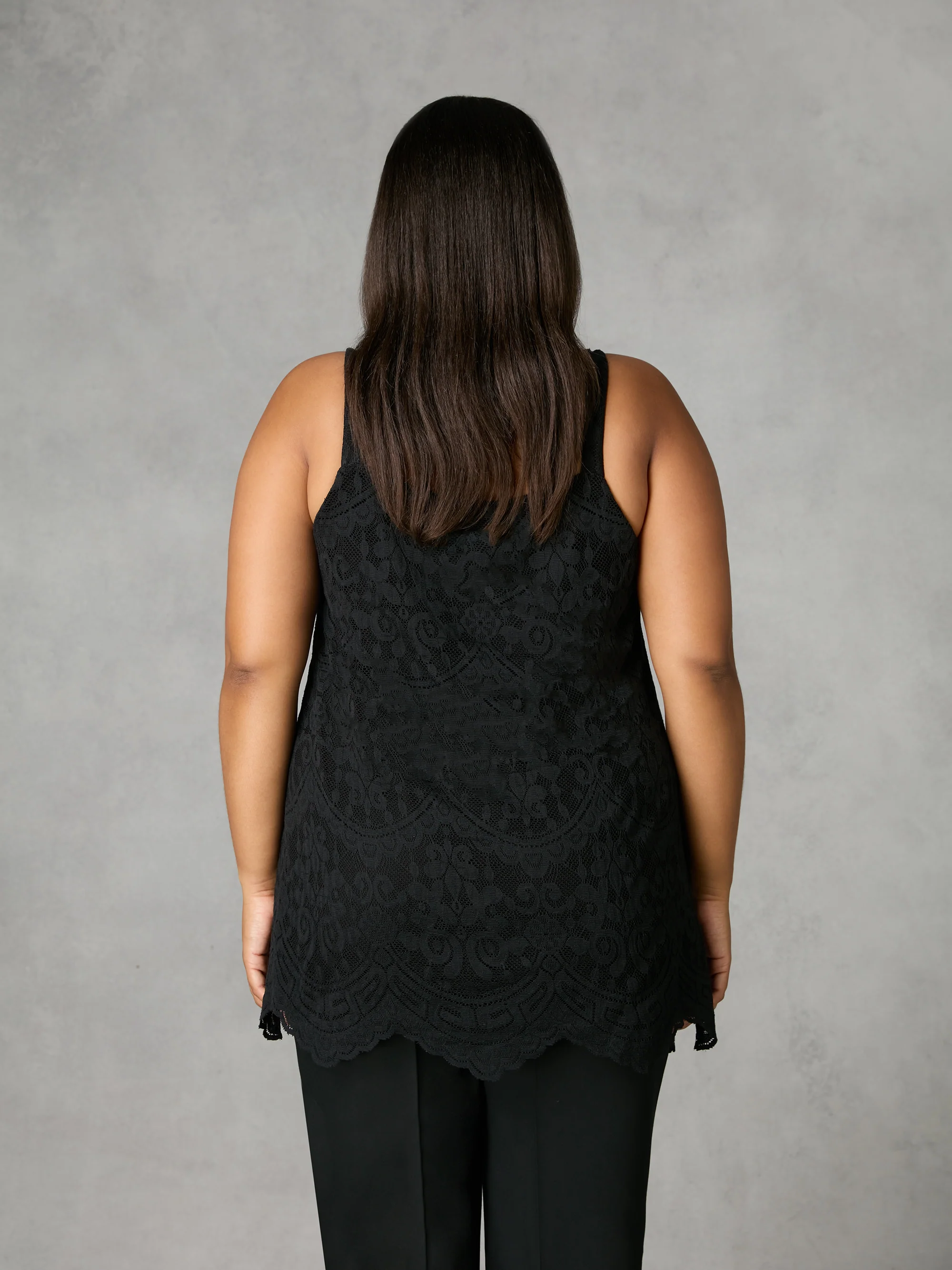 Black Lace Vest Top - Image 3