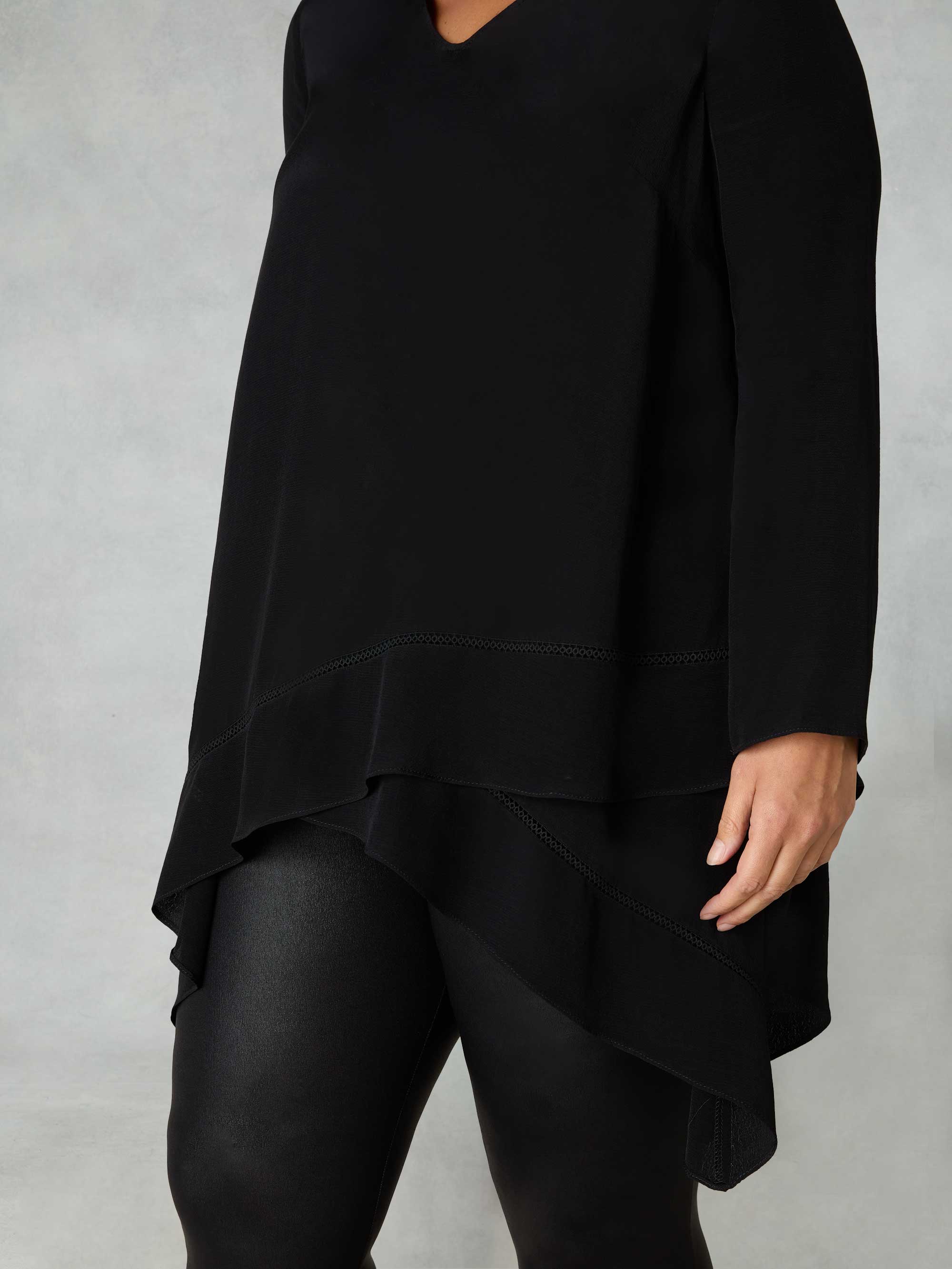 Black Ladder Trim High Low Tunic - Image 2