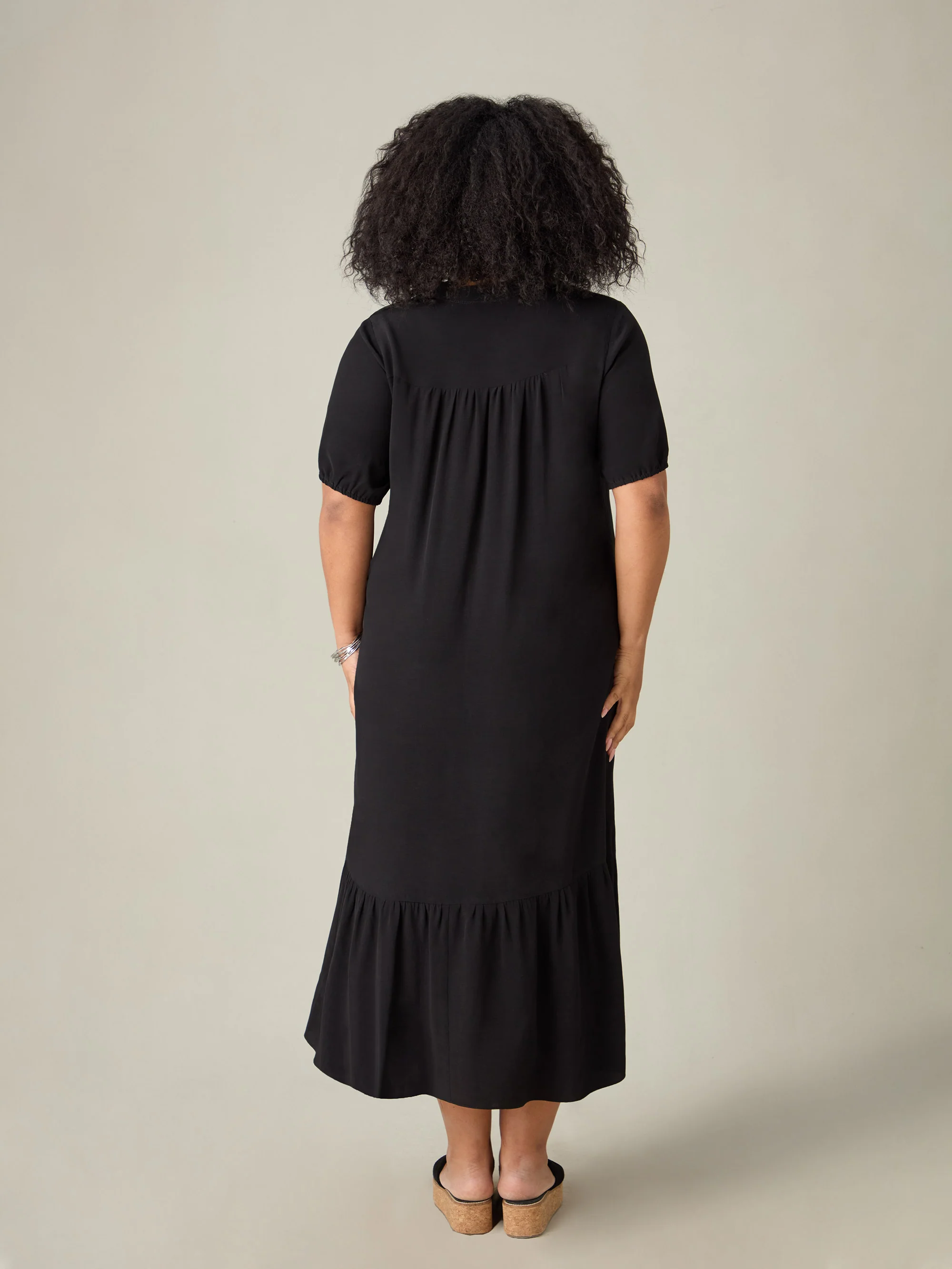 Black Ladder Trim Midi Dress - Image 3