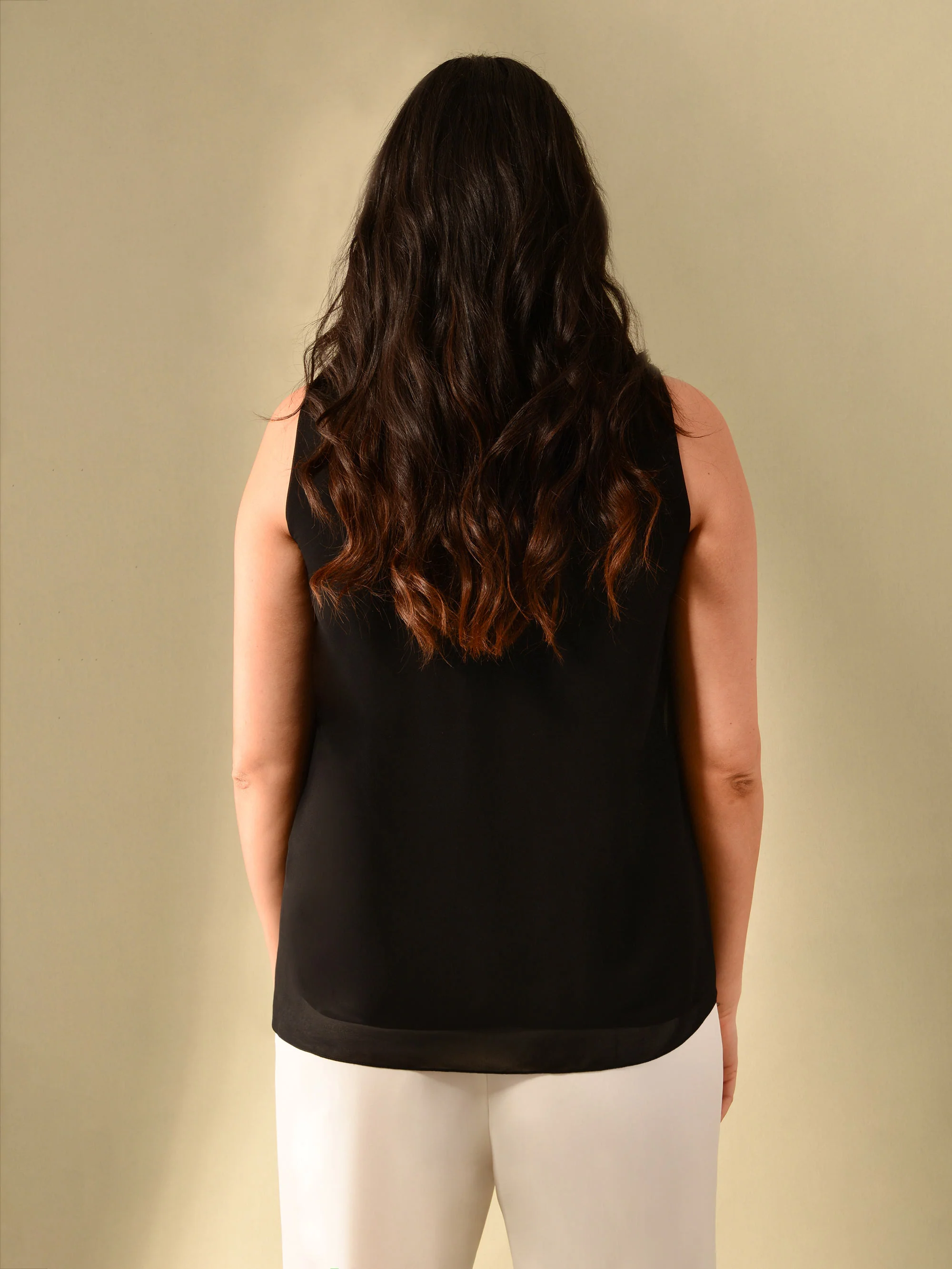 Black Layered Chiffon Swing Vest - Image 3