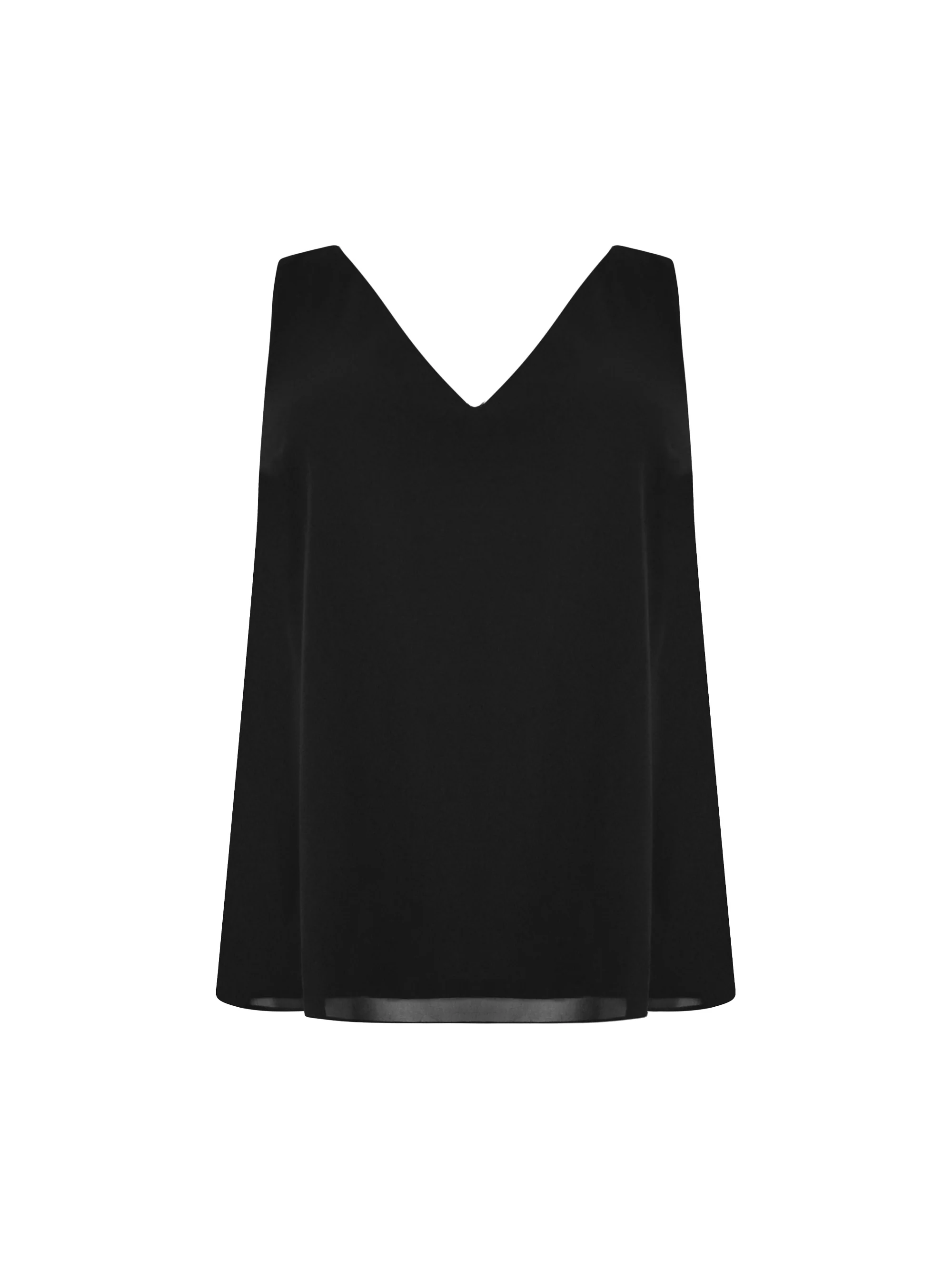 Black Layered Chiffon Swing Vest - Image 4