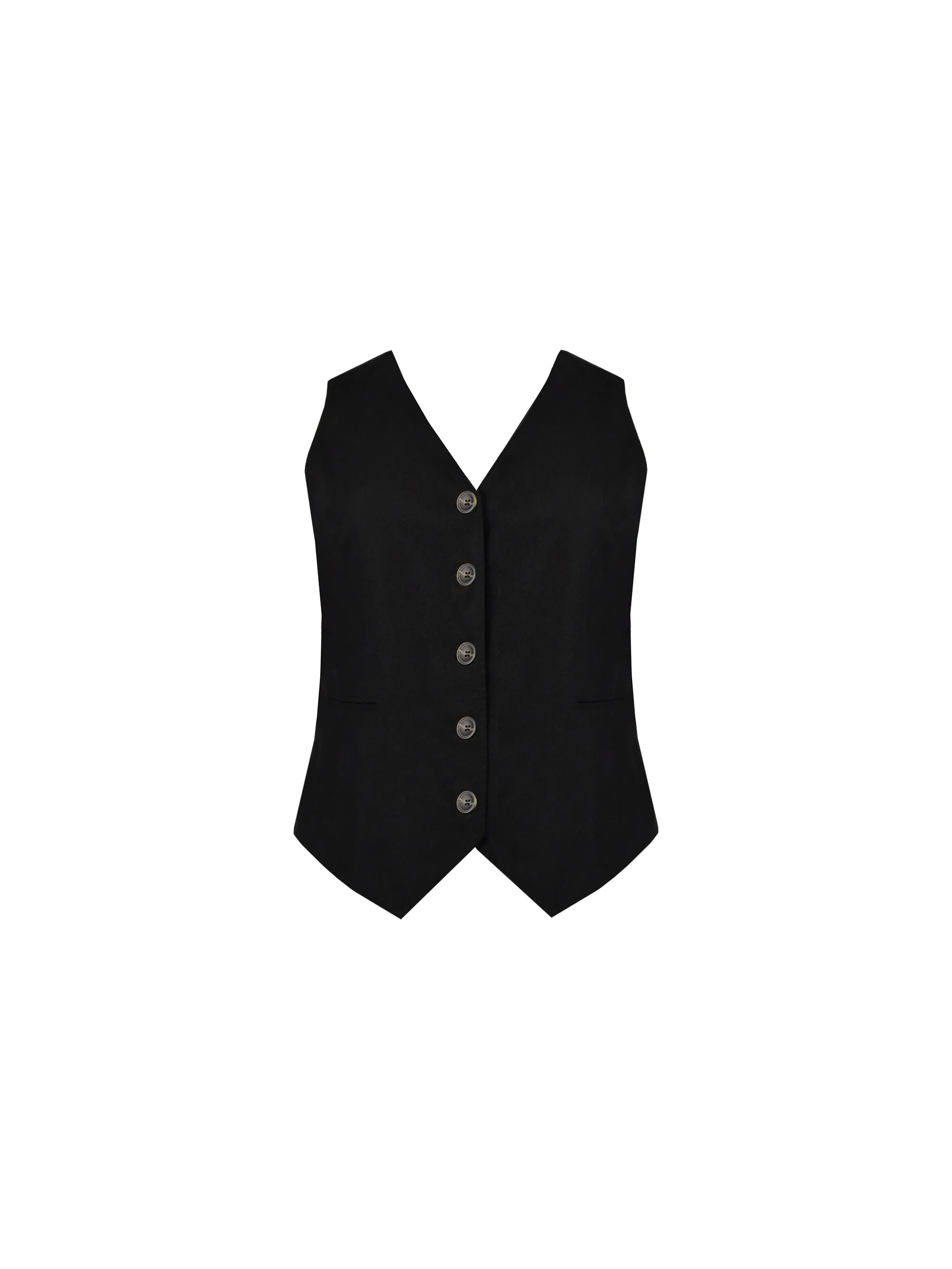 Black Linen Blend Waistcoat - Image 10