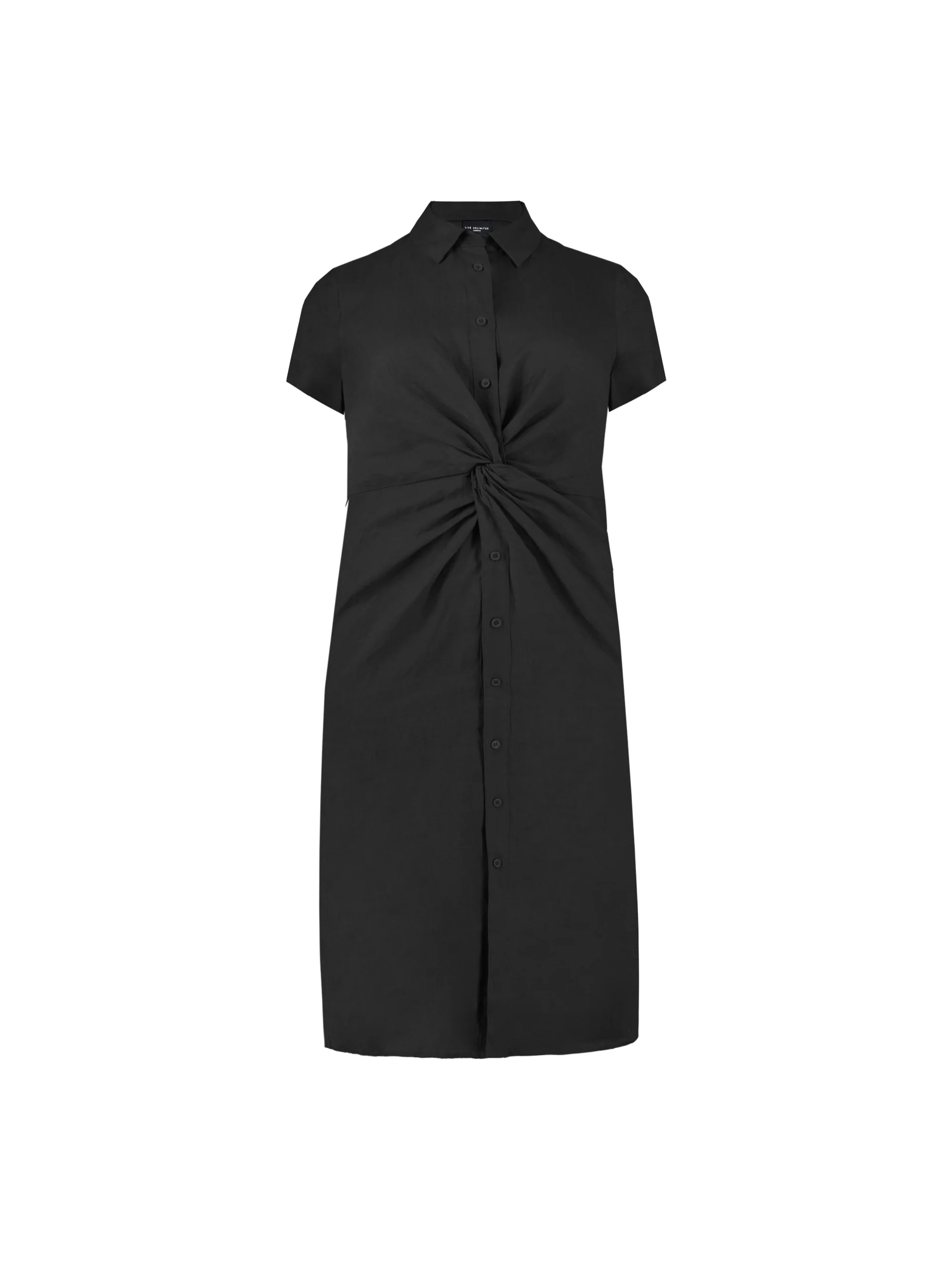 Black Linen Knot Midi Dress - Image 6